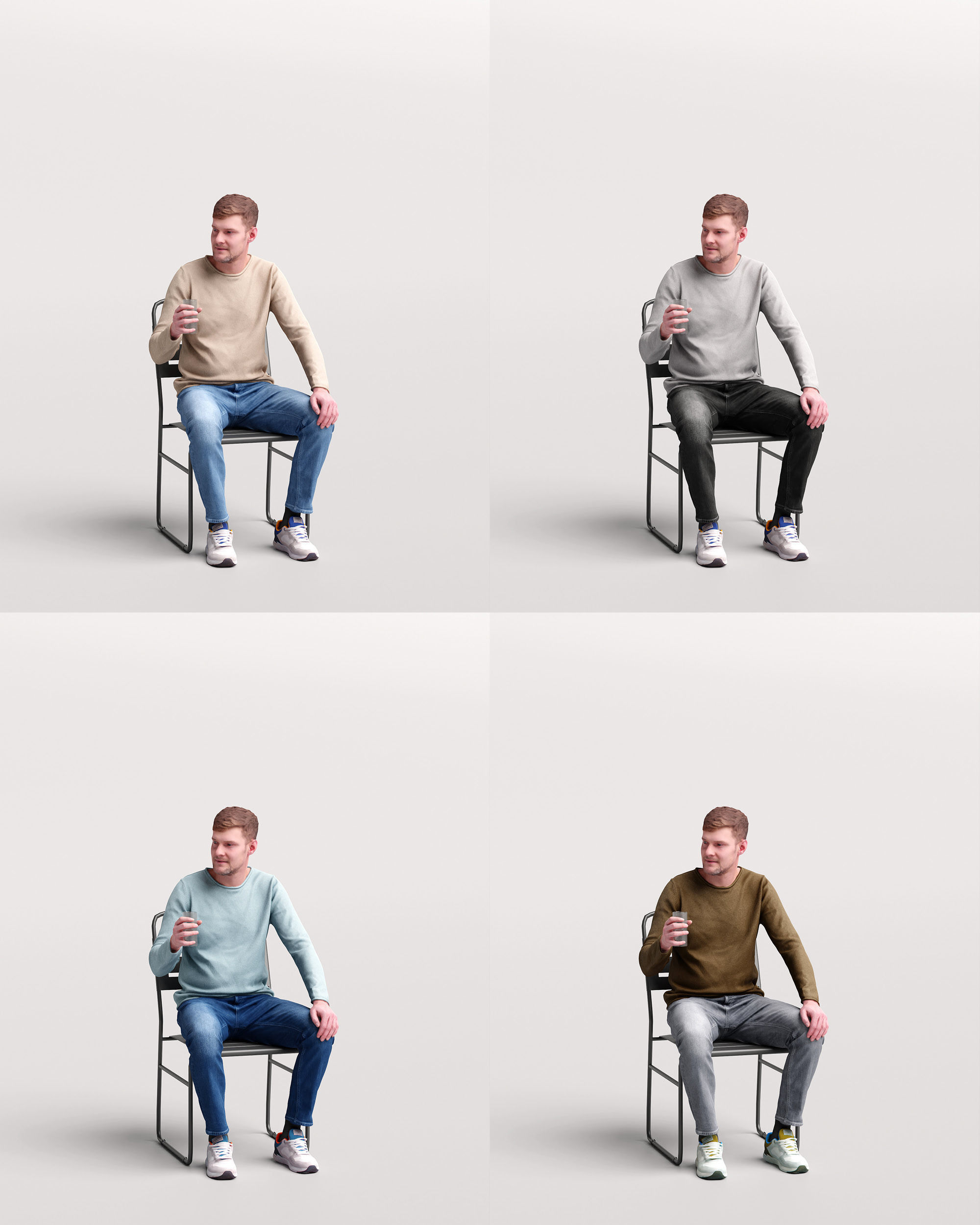 Humano Man sitting in the garden 2210-6 3D model_14