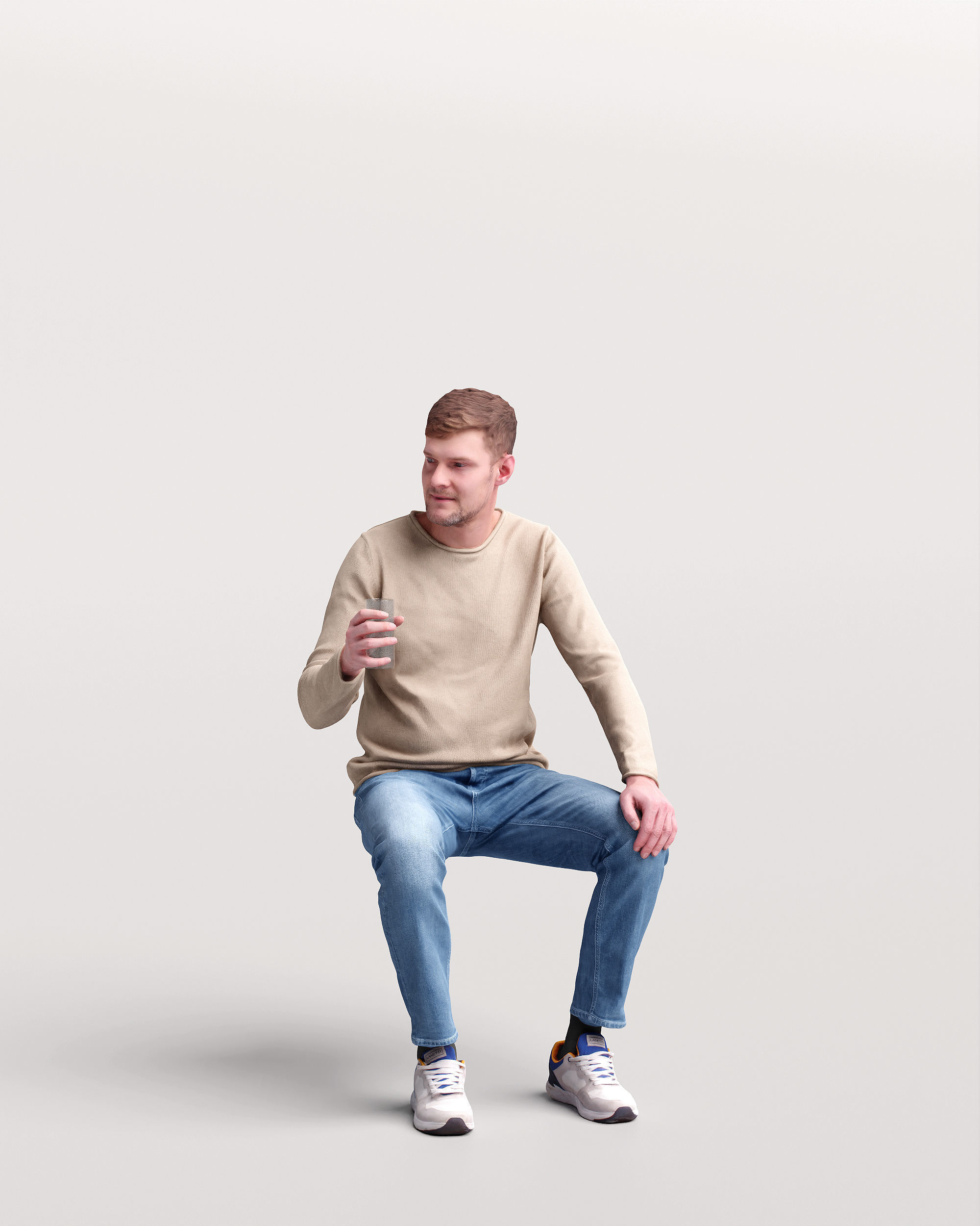 Humano Man sitting in the garden 2210-6 3D model_12