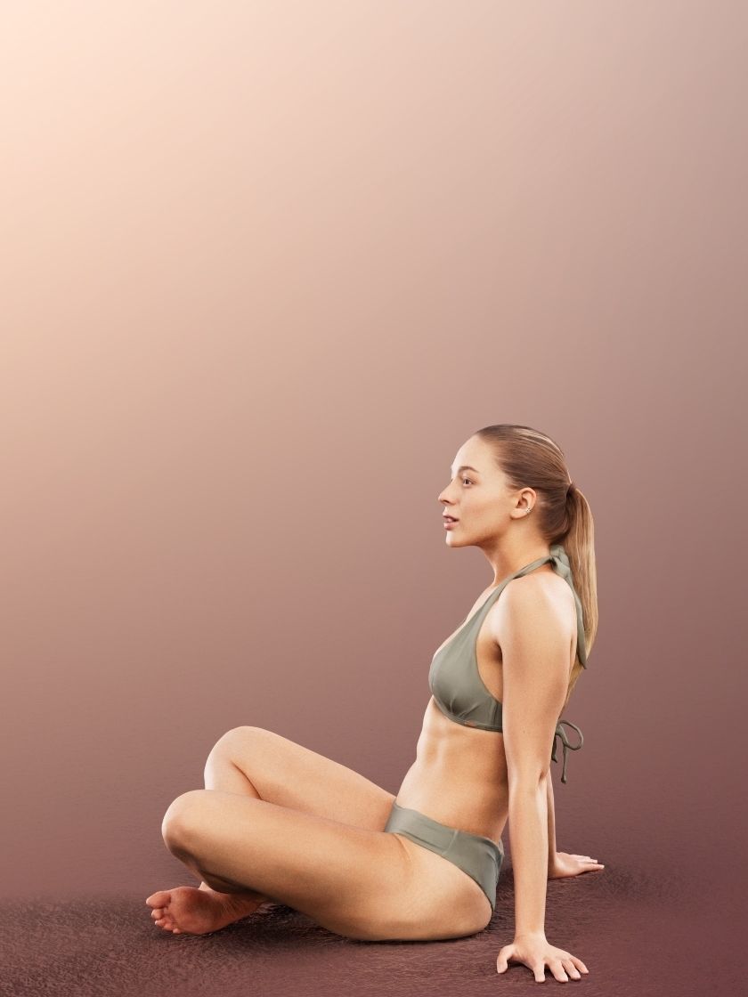 Klara 12616 - Sitting Athletic Woman In Bikini Low-poly 3D model_2