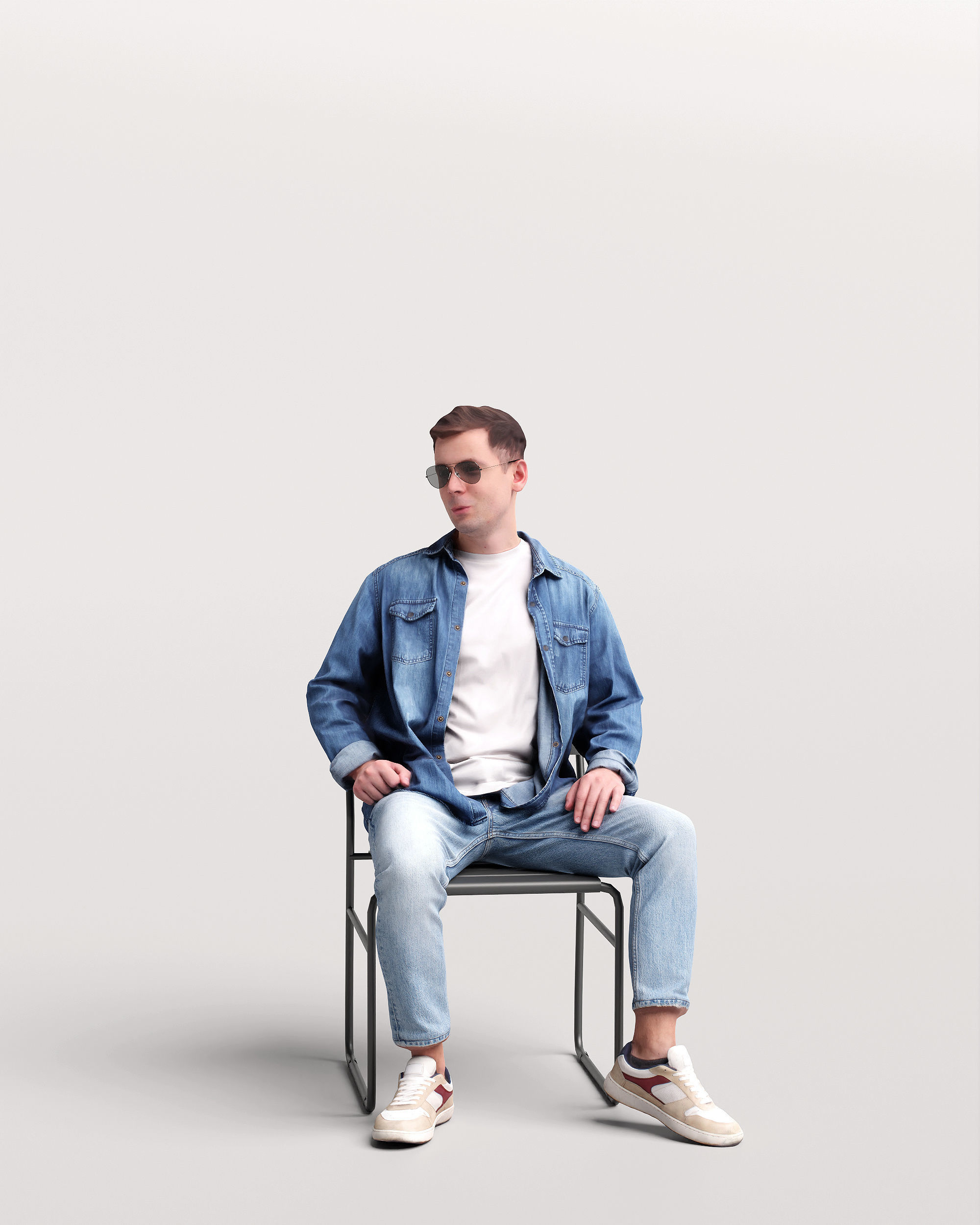 Humano Man sitting in the garden 2210-5 3D model_3