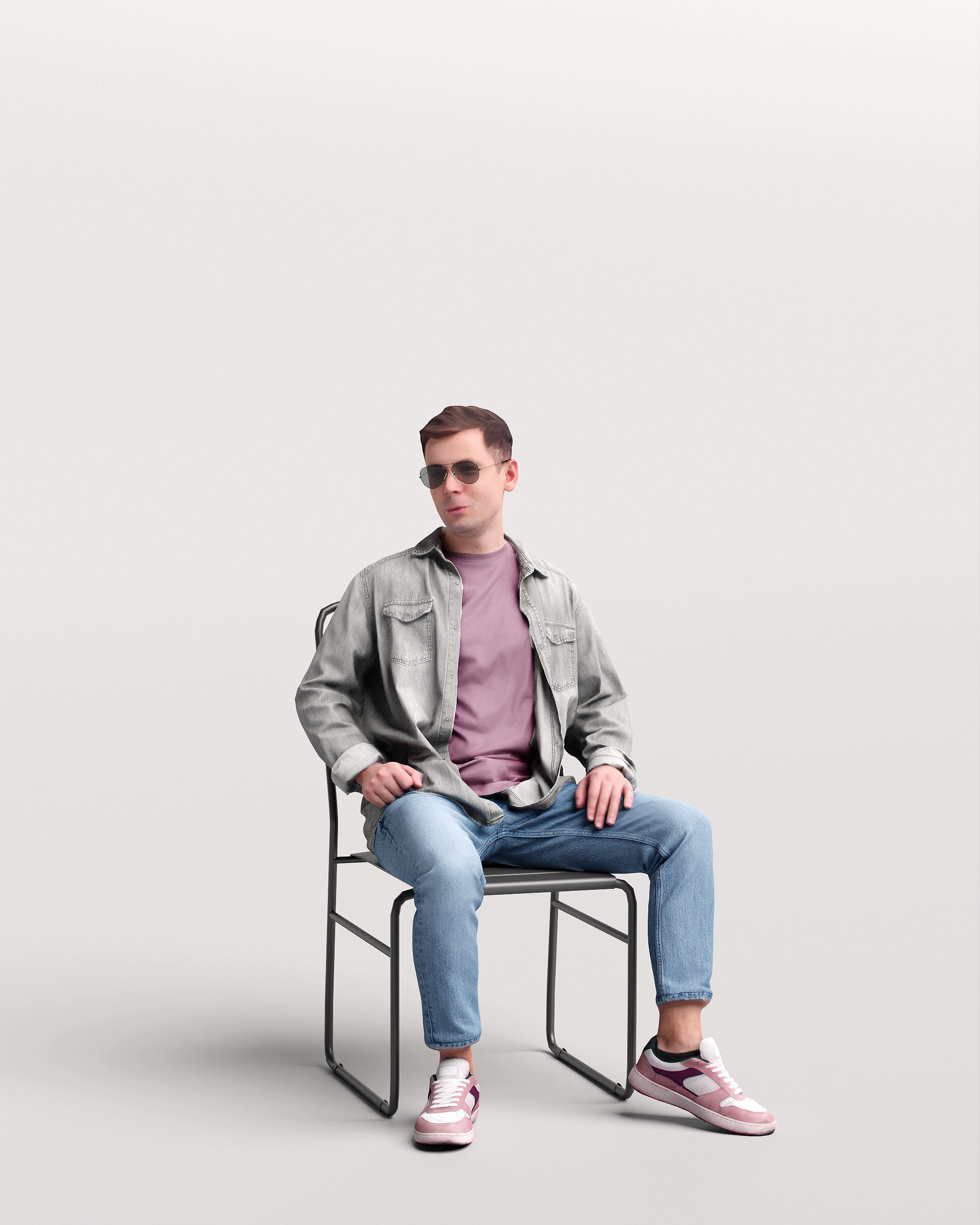 Humano Man sitting in the garden 2210-5 3D model_11