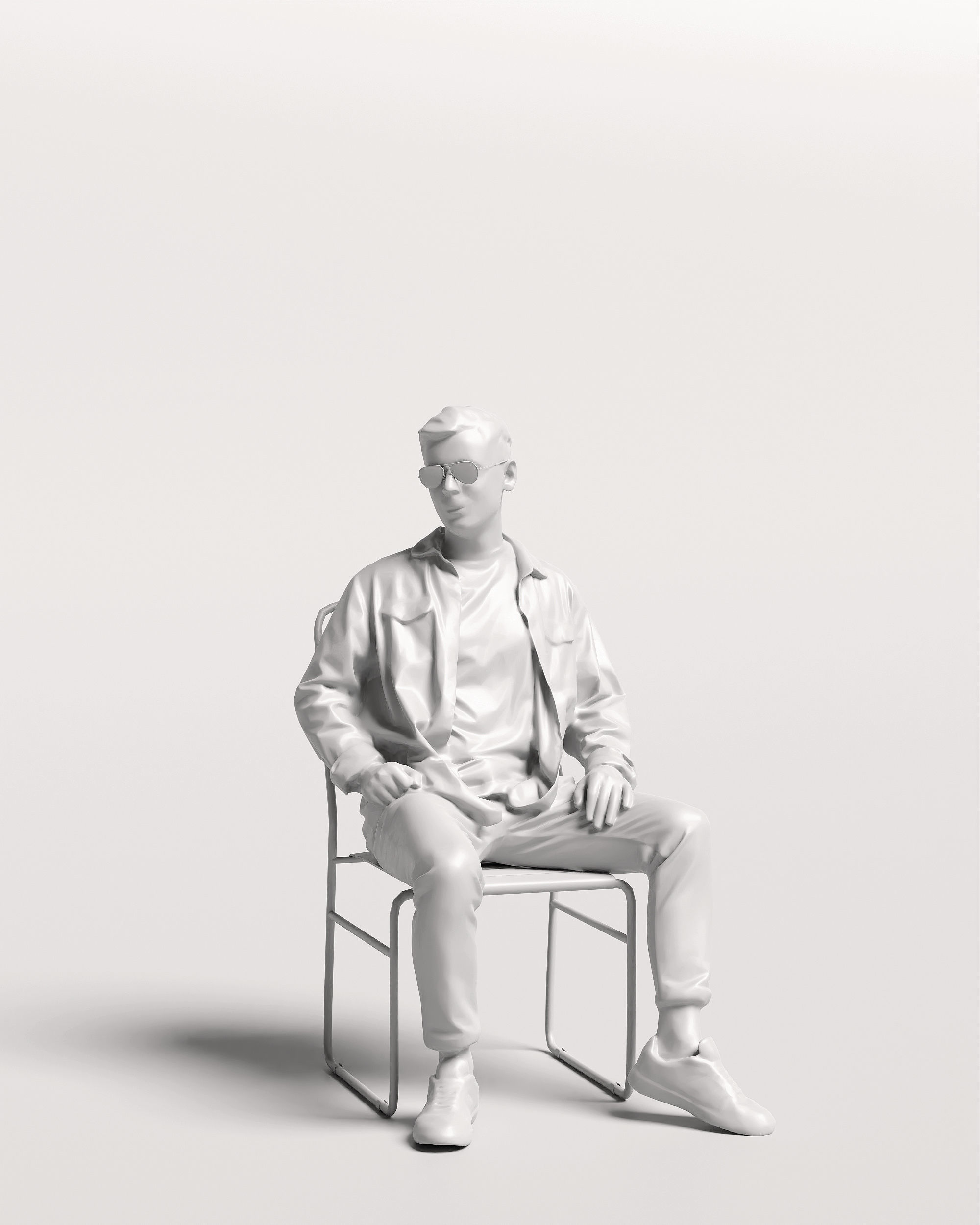 Humano Man sitting in the garden 2210-5 3D model_13