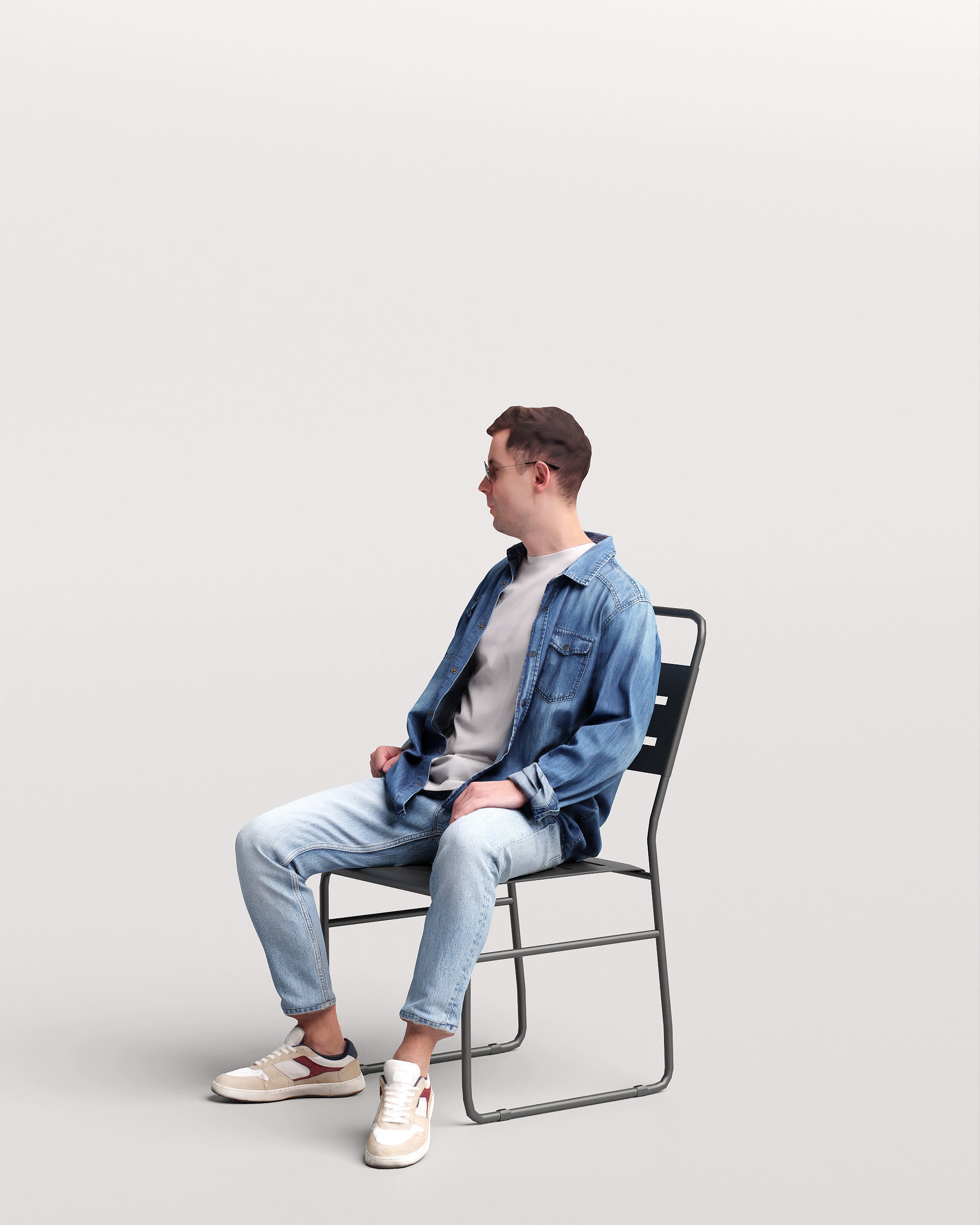 Humano Man sitting in the garden 2210-5 3D model_5