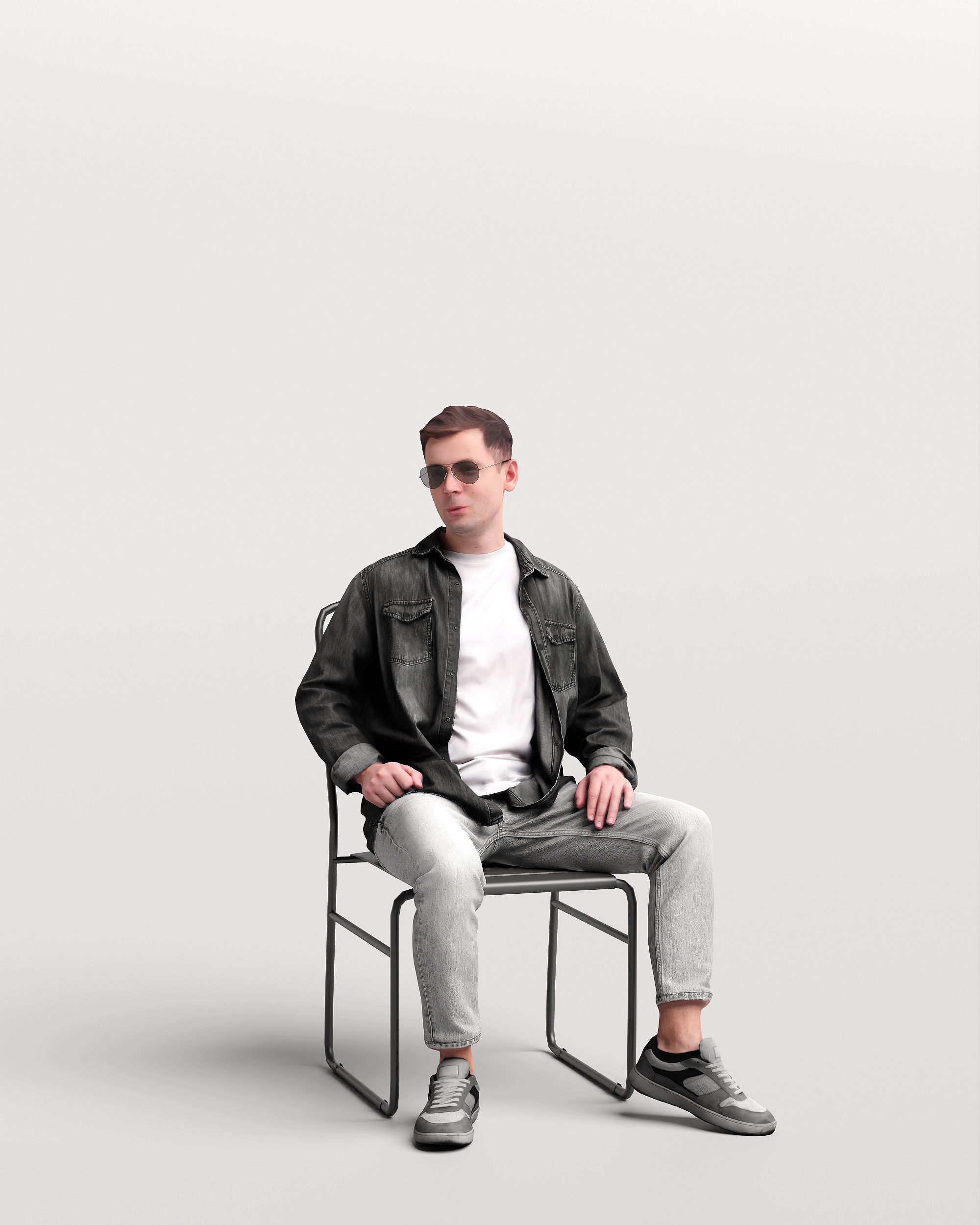 Humano Man sitting in the garden 2210-5 3D model_9