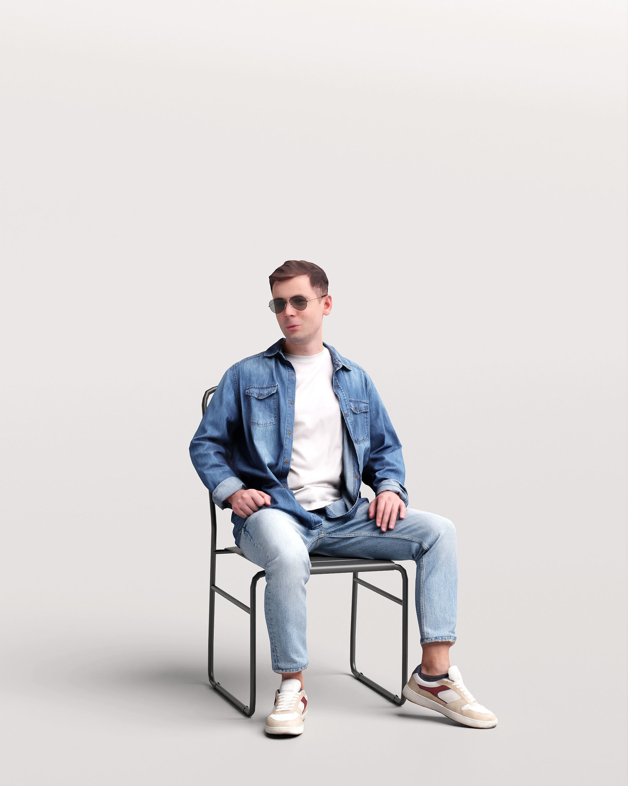 Humano Man sitting in the garden 2210-5 3D model_1