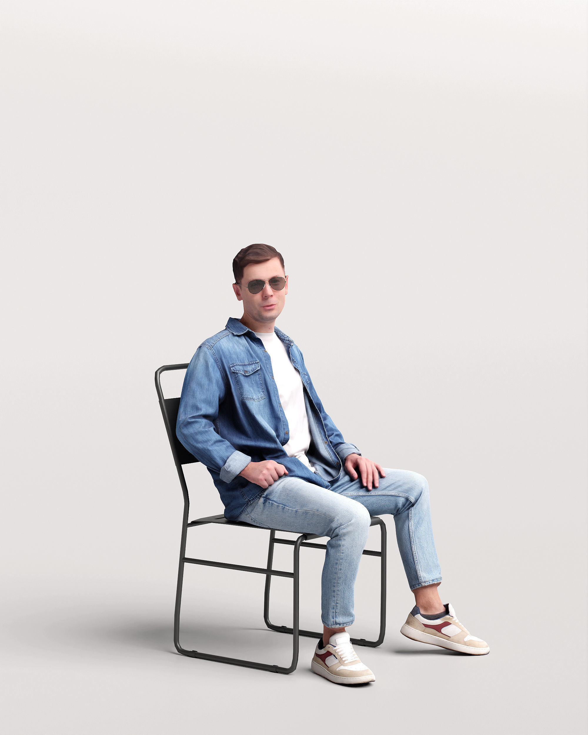 Humano Man sitting in the garden 2210-5 3D model_2