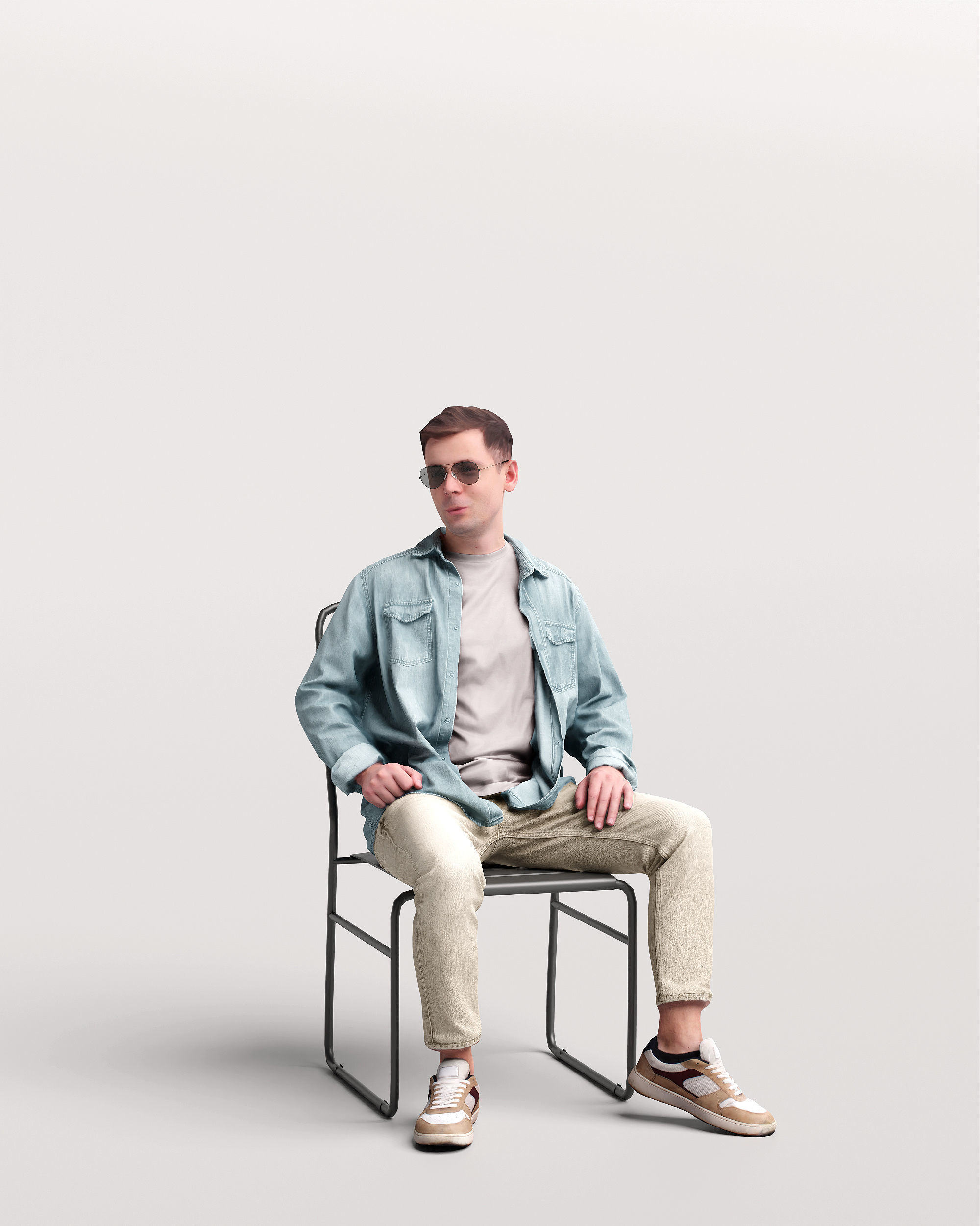 Humano Man sitting in the garden 2210-5 3D model_10