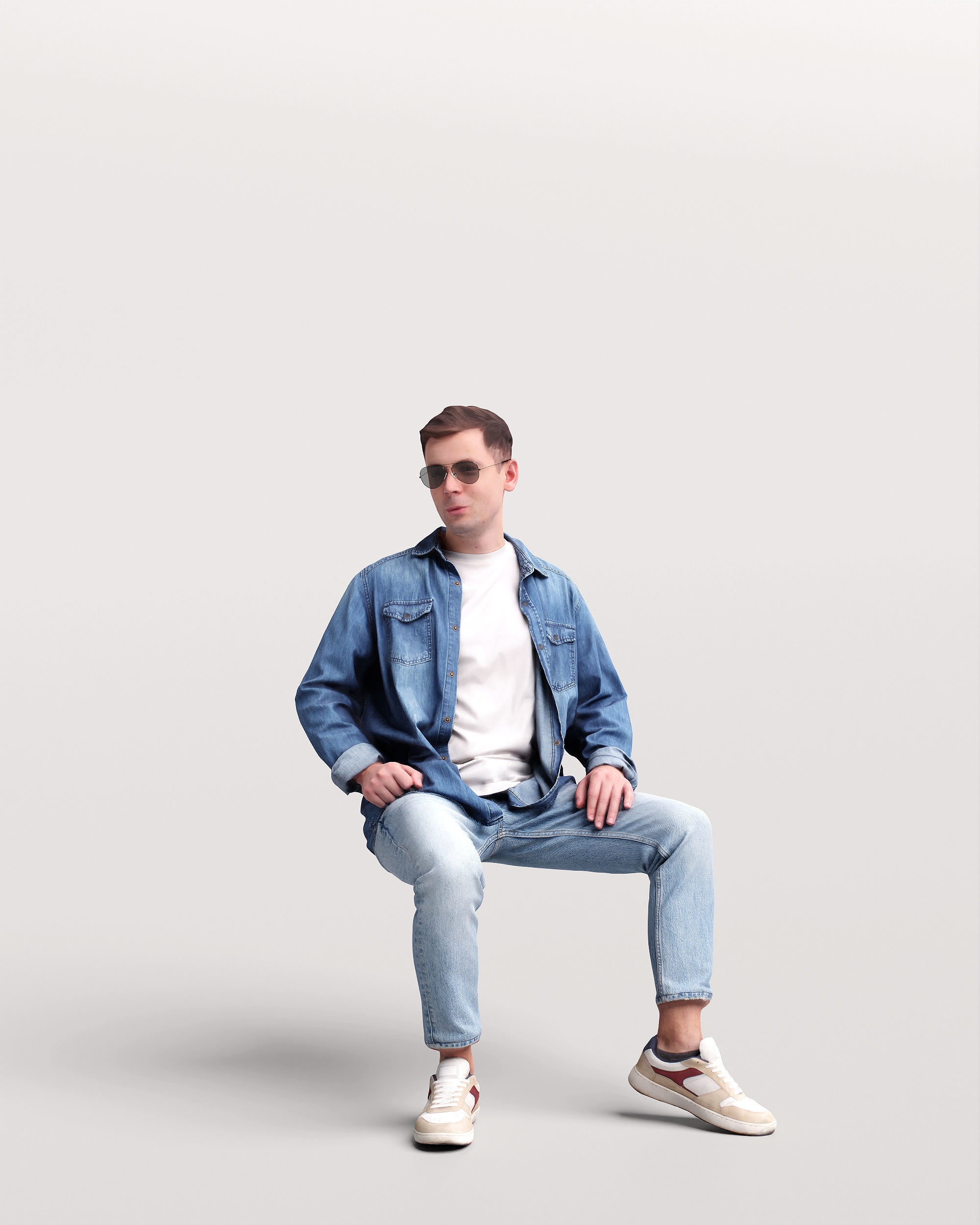 Humano Man sitting in the garden 2210-5 3D model_12