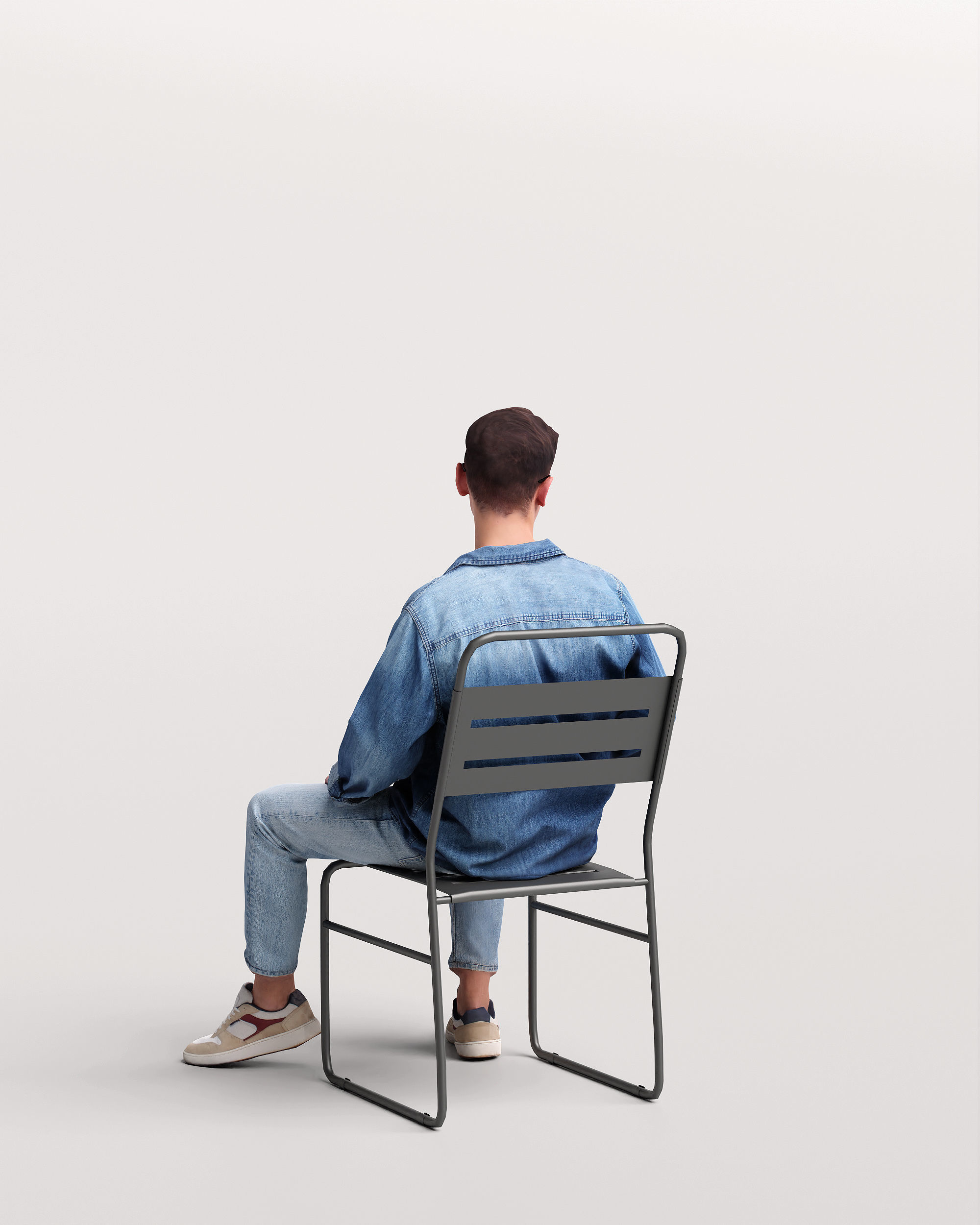 Humano Man sitting in the garden 2210-5 3D model_4