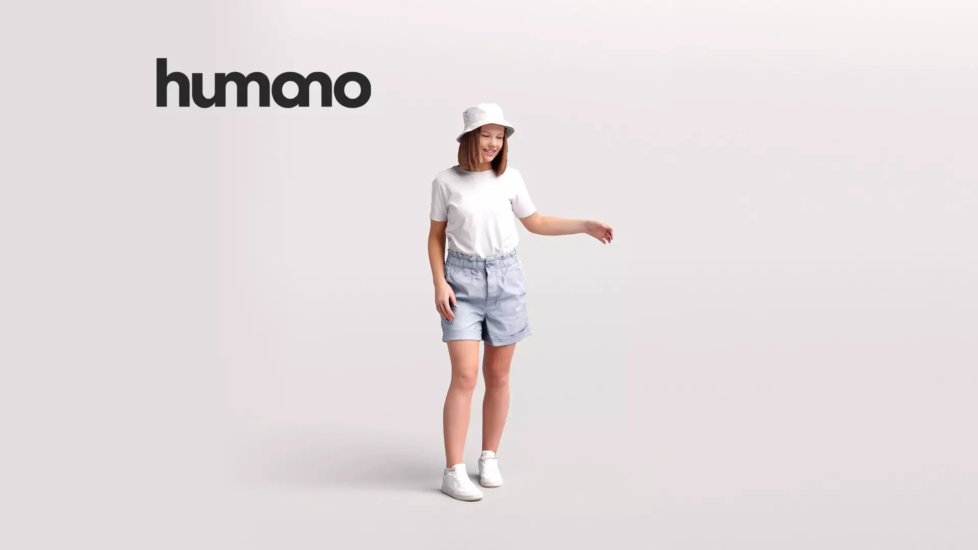 Humano Woman in the garden 2210-4 3D model_0