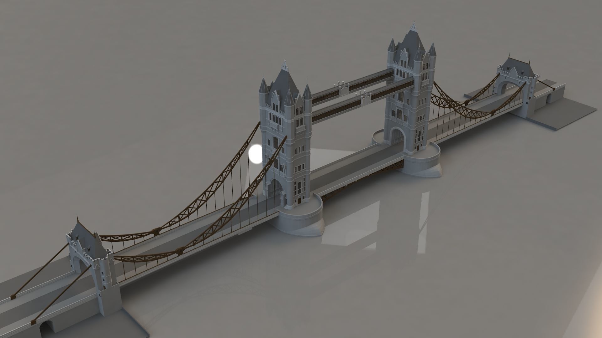 tower bridge Low-poly 3D model_1