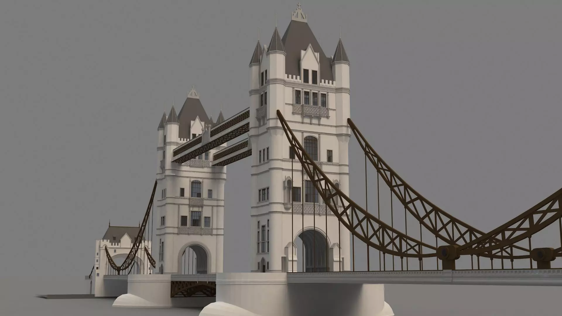 tower bridge Low-poly 3D model_0