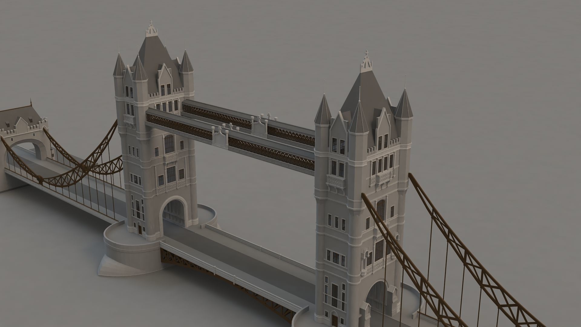 tower bridge Low-poly 3D model_2
