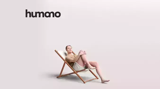 Humano Woman sitting on a lounger 2210-3