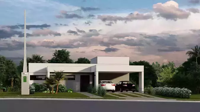 Contemporary House GJ04 - SKP ver2022 and Lumion 12 3D model