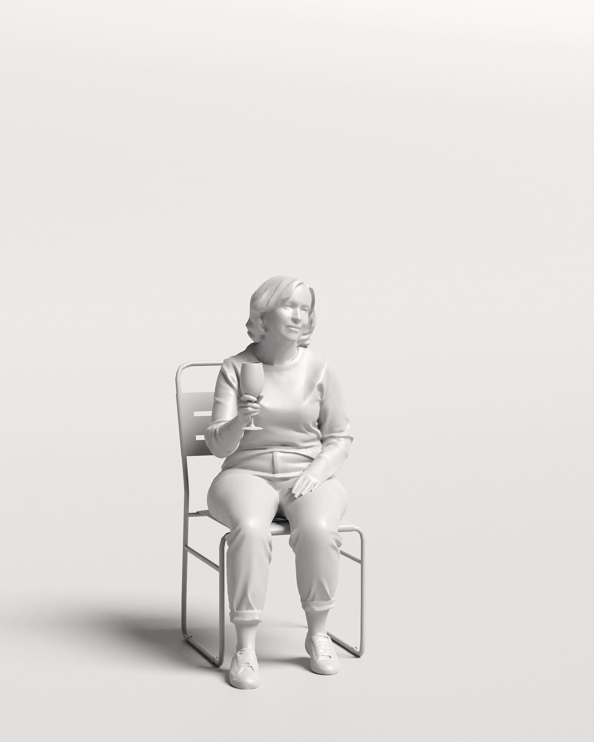 Humano Sitting Woman with a glass 2210-12 3D model_13