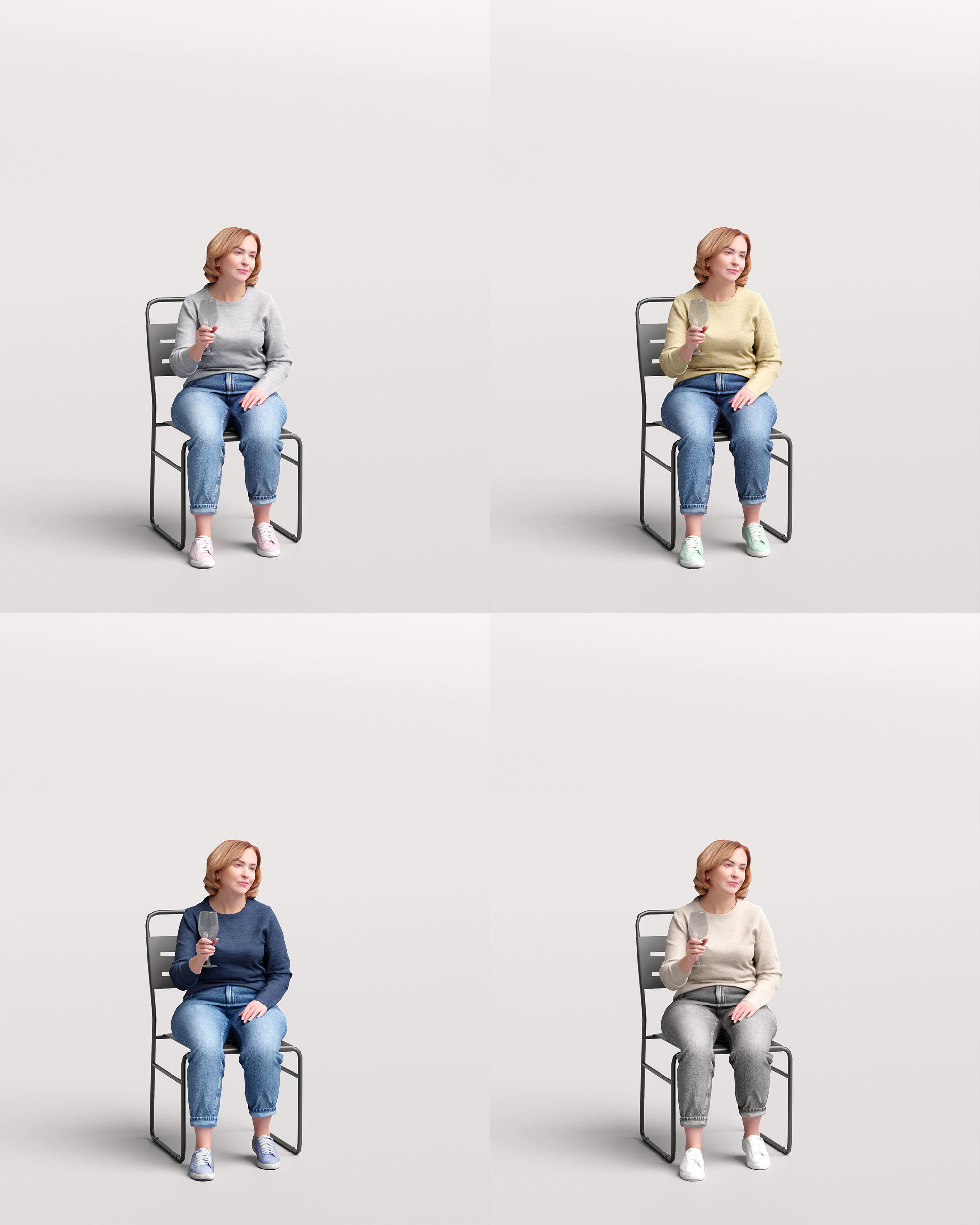 Humano Sitting Woman with a glass 2210-12 3D model_14
