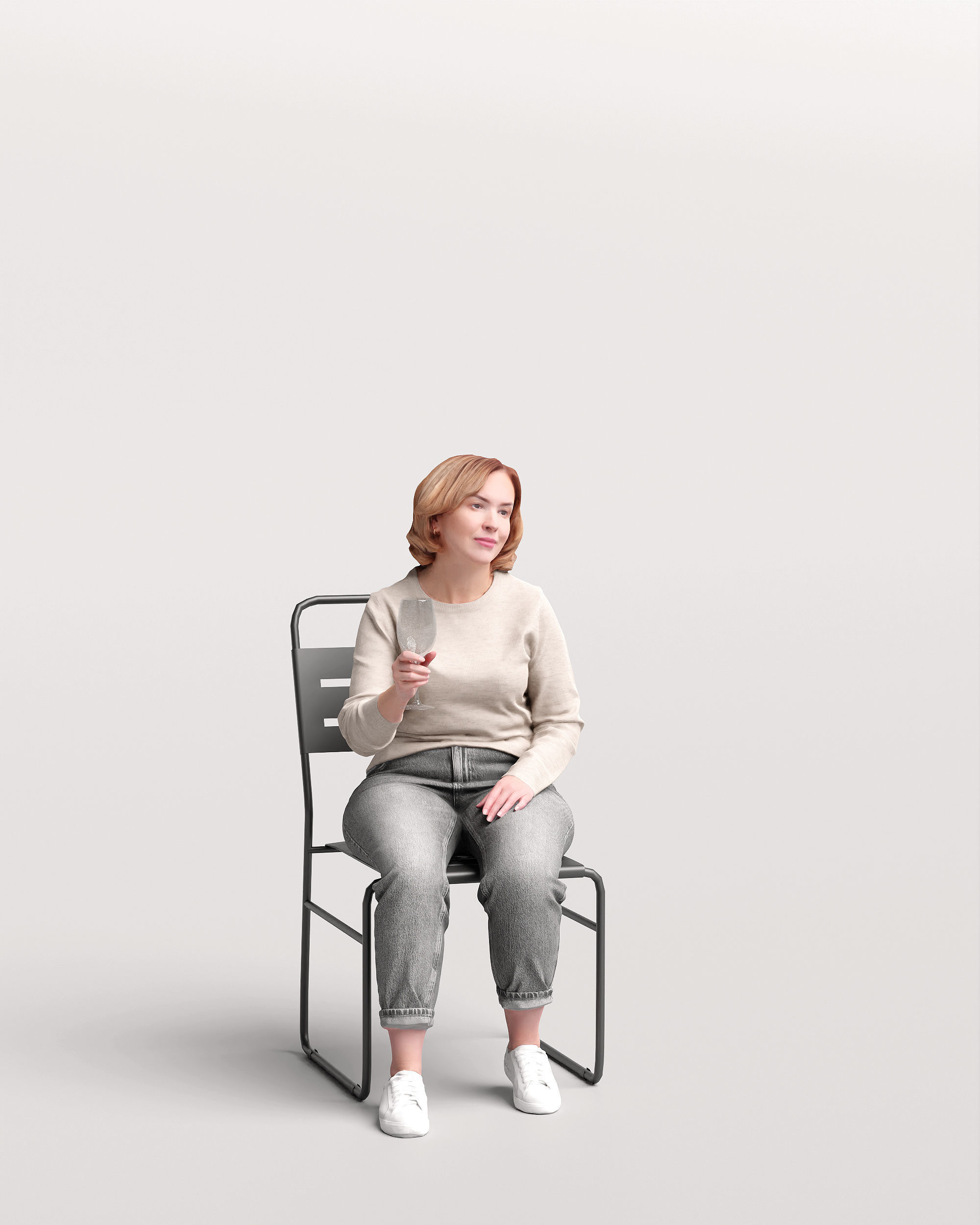 Humano Sitting Woman with a glass 2210-12 3D model_11