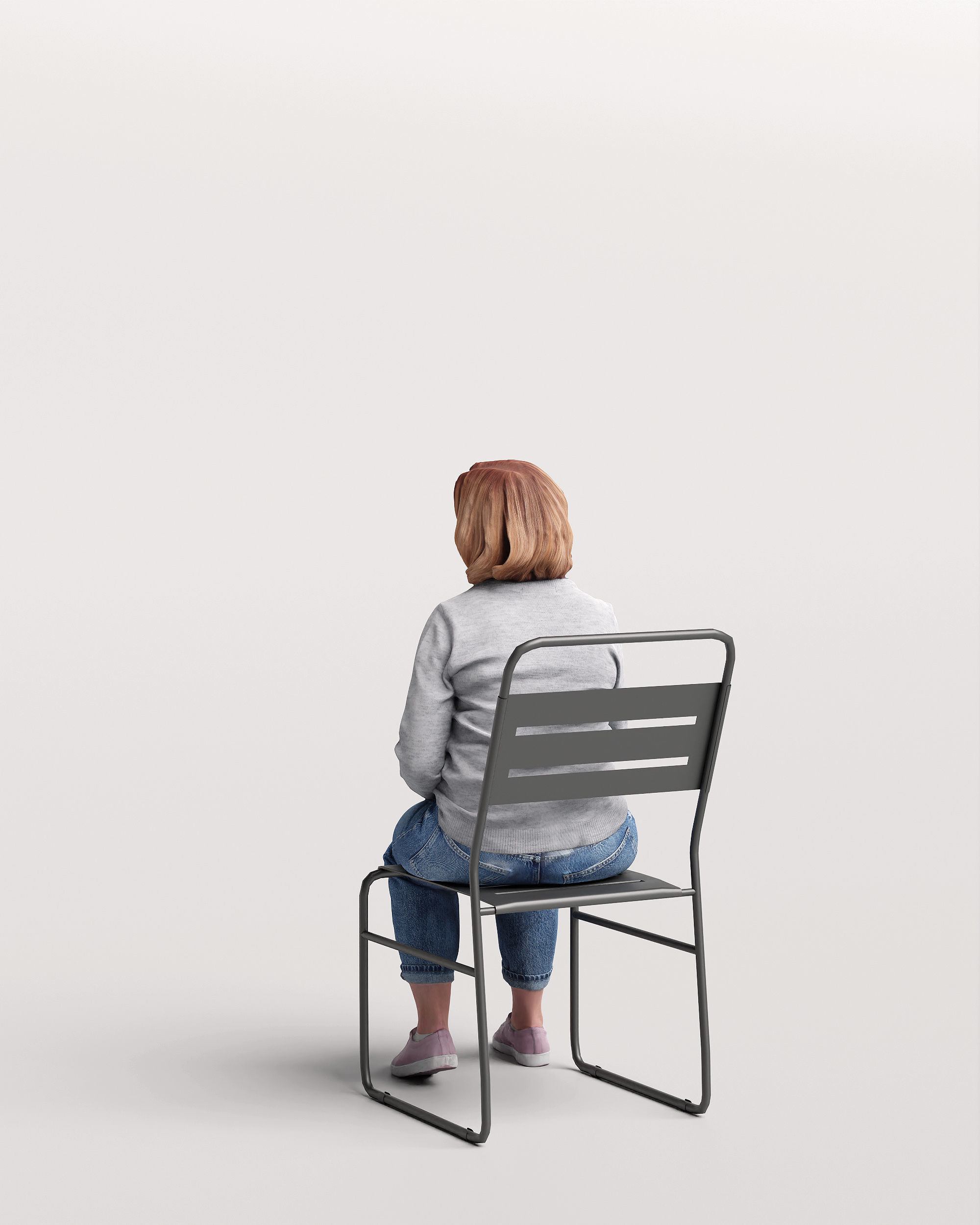 Humano Sitting Woman with a glass 2210-12 3D model_4