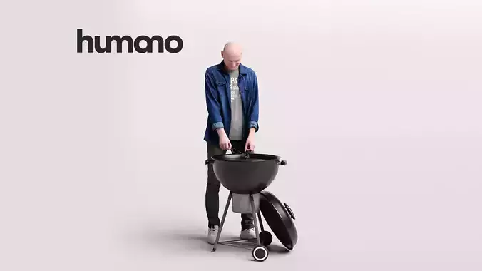 Humano Grilling Man in the garden 2210-11