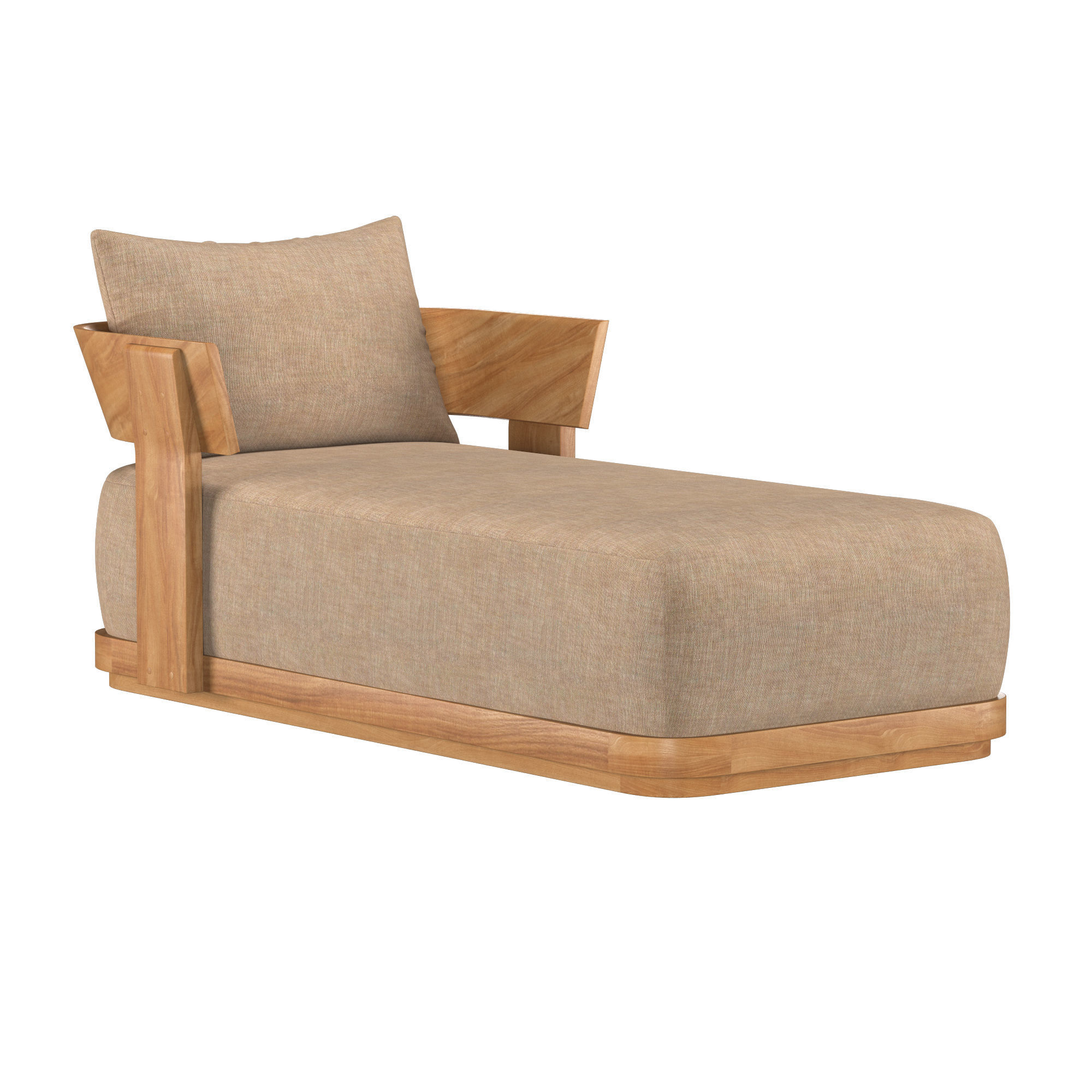 SOLARO TEAK CHAISE 3D model_1