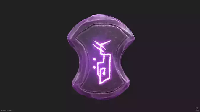 Rune stone Low-poly 3D model