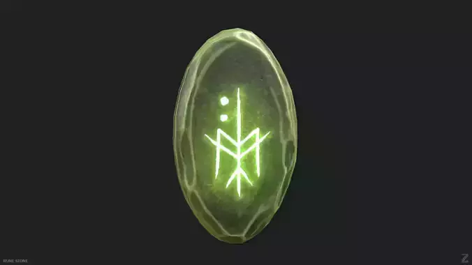 Rune stone Low-poly 3D model