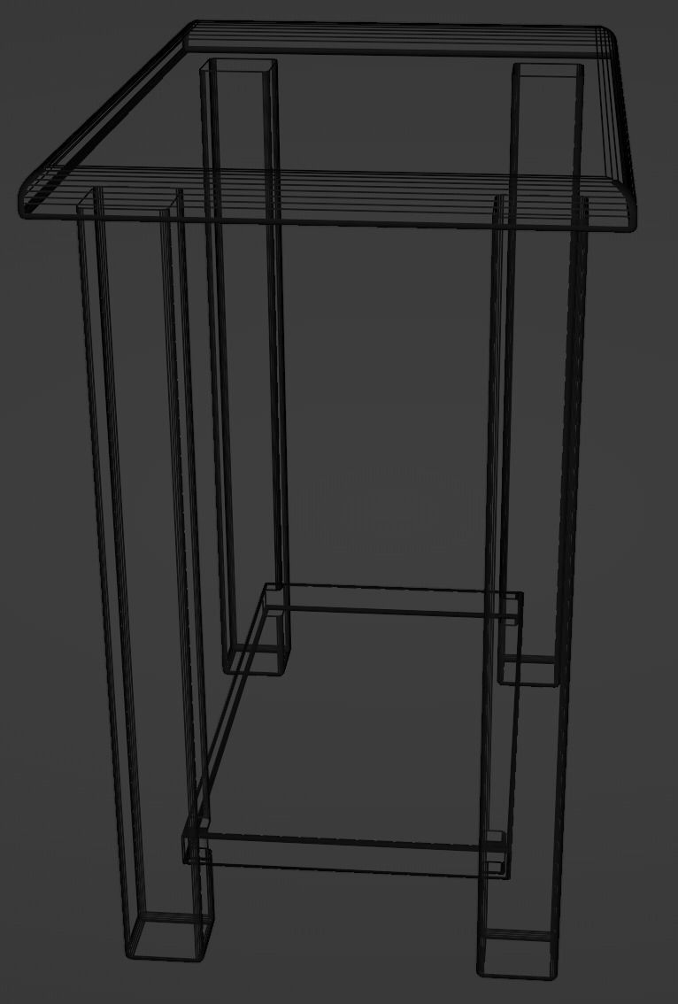 Side Table - 2 Colors Free low-poly 3D model_7