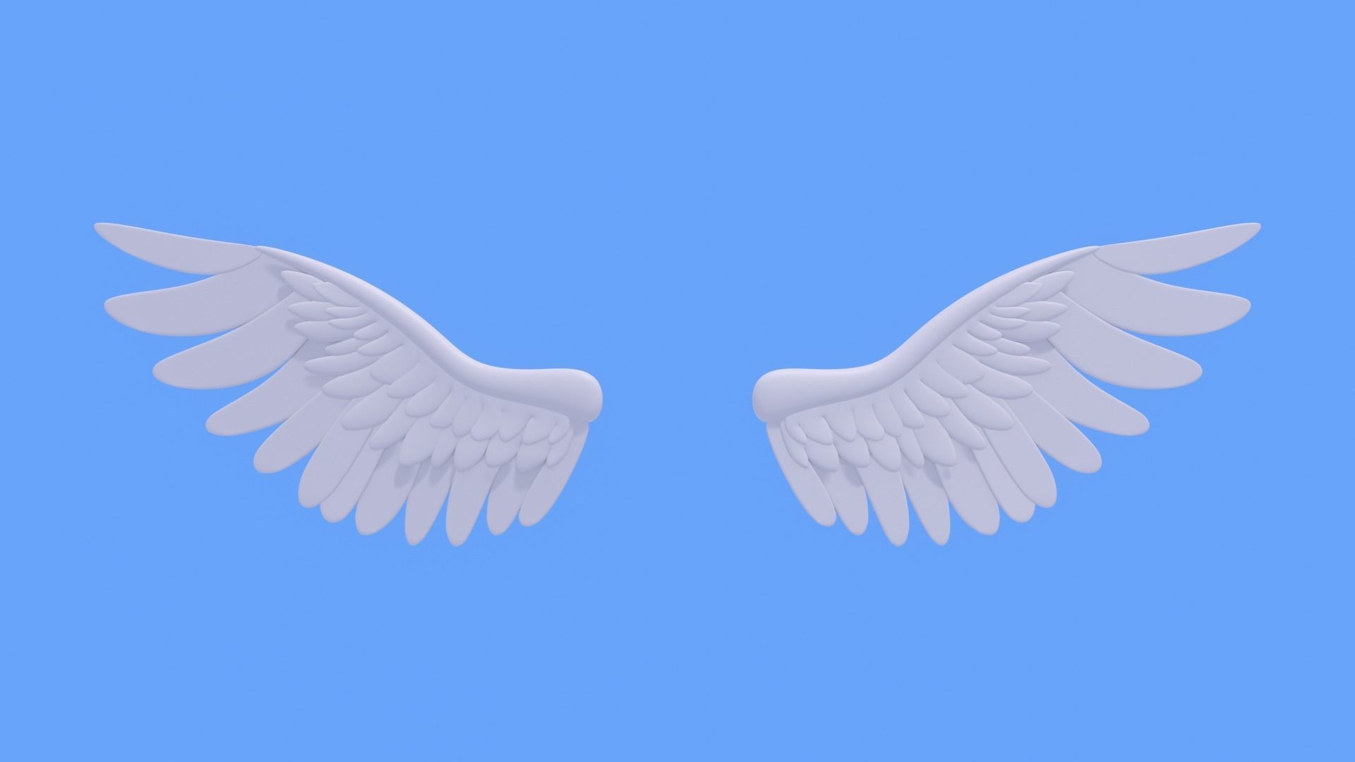 Stylized Angel Wings 3D model_3