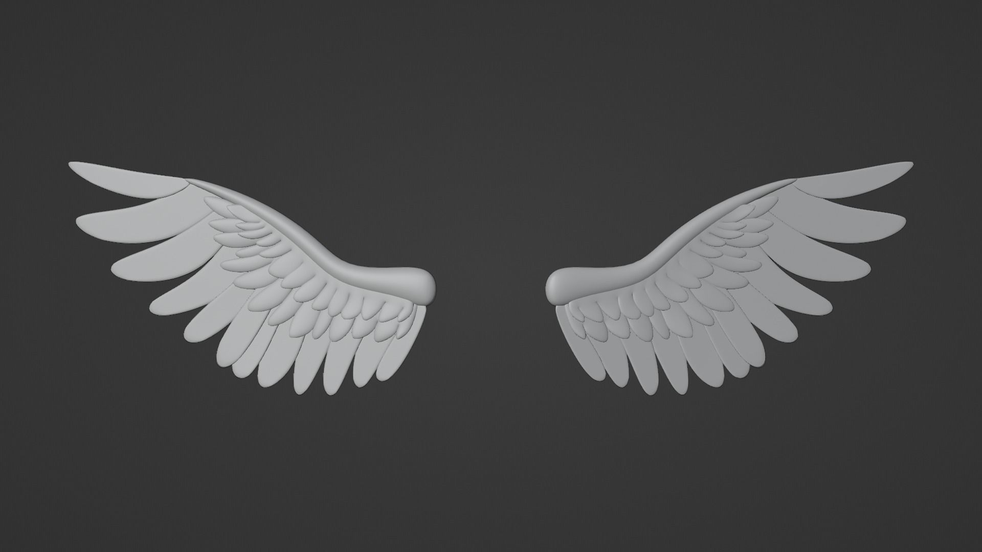 Stylized Angel Wings 3D model_4