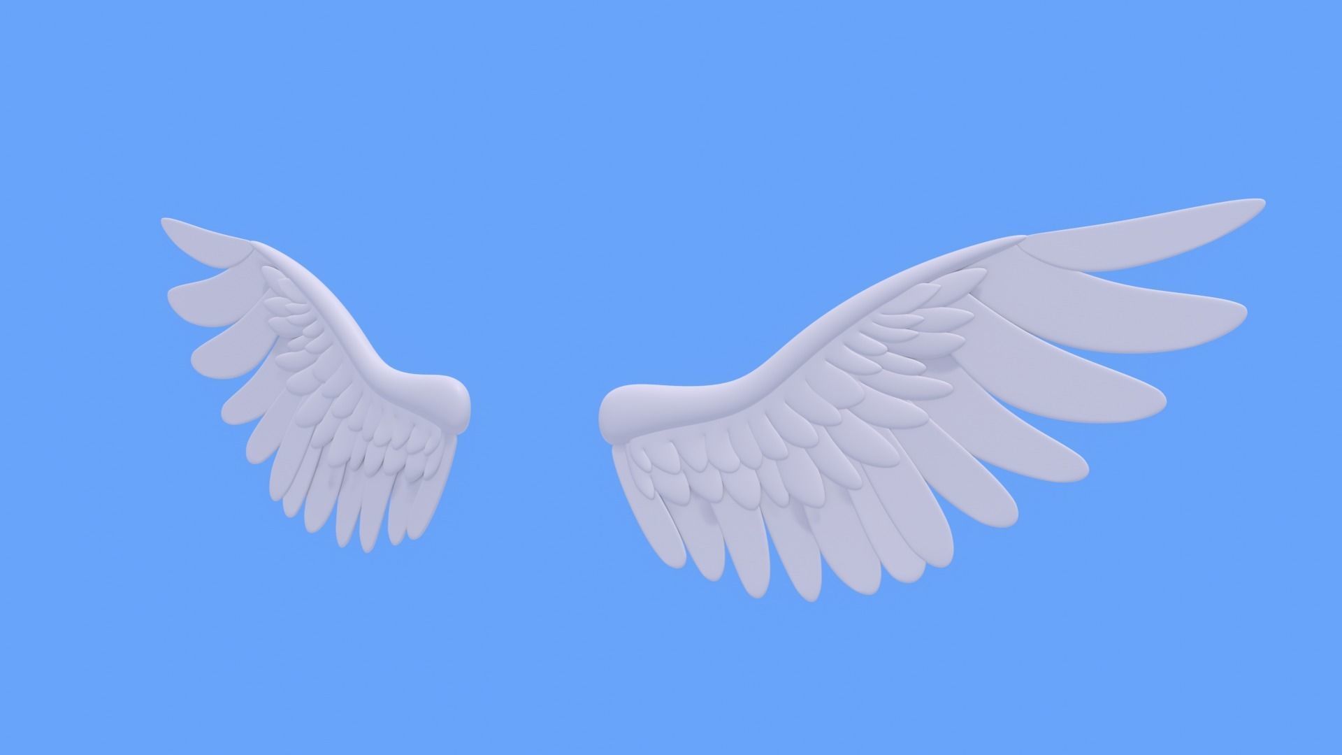 Stylized Angel Wings 3D model_2