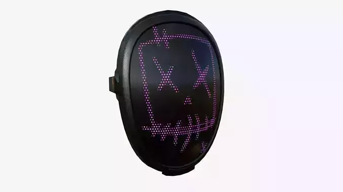 LED Screen Mask - A07 Face C - Character Design Low-poly 3D model