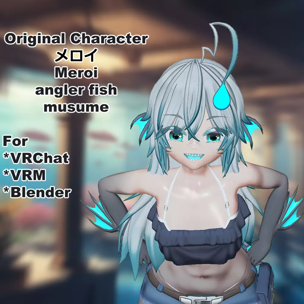 Angler Fish Musume Meroi VRChat VRM 3D model_0