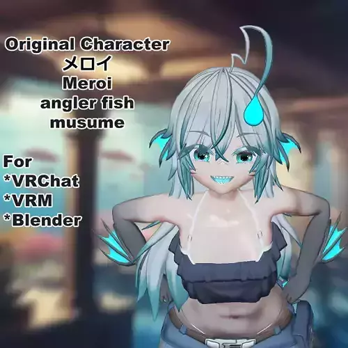 Angler Fish Musume Meroi VRChat VRM 3D model