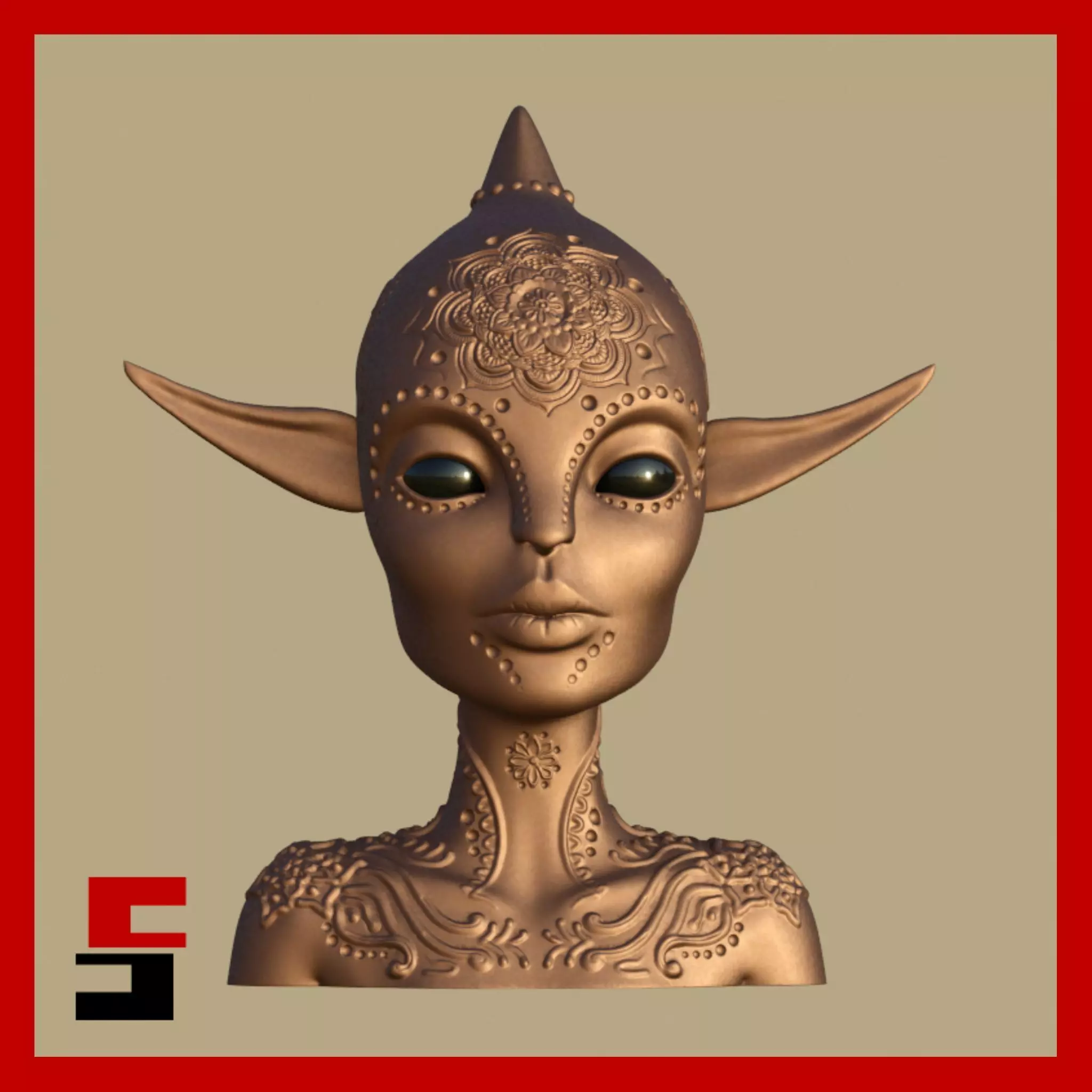 Spiritual Statue Bust Sculpture Home Decor 3D print model
