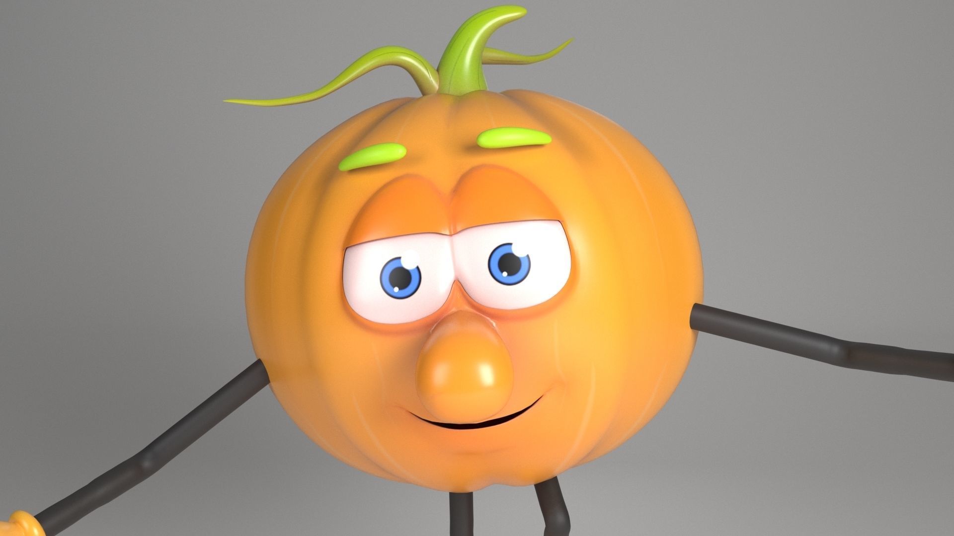 Pumpkin Man Low-poly 3D model_5