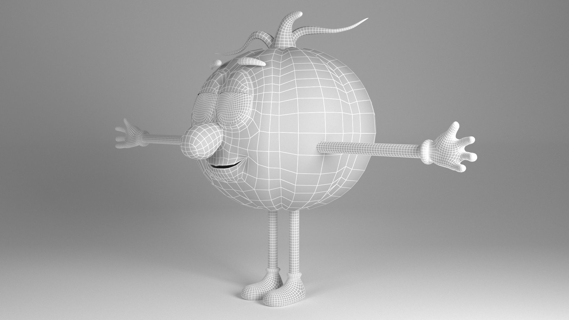 Pumpkin Man Low-poly 3D model_14