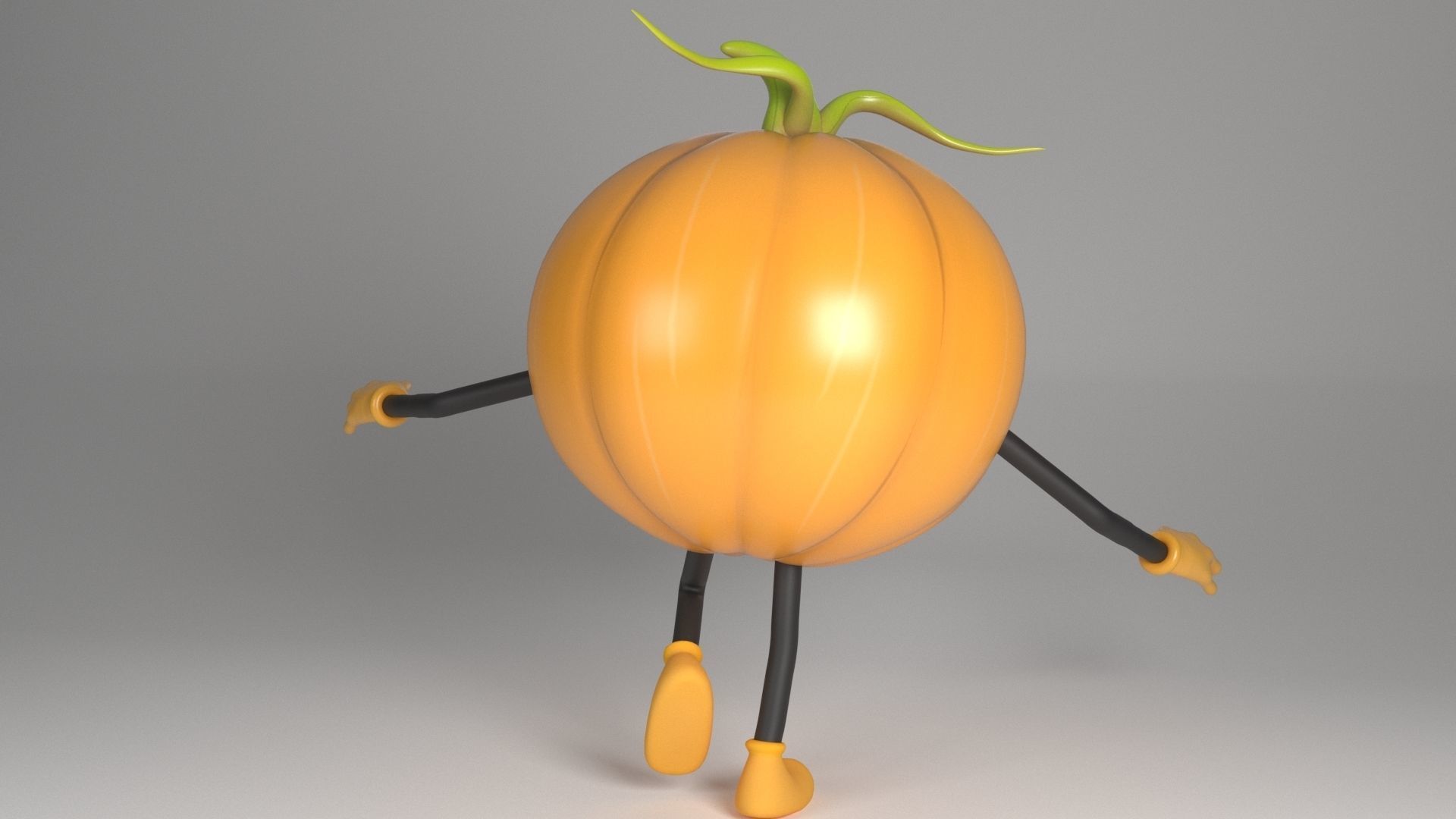 Pumpkin Man Low-poly 3D model_6