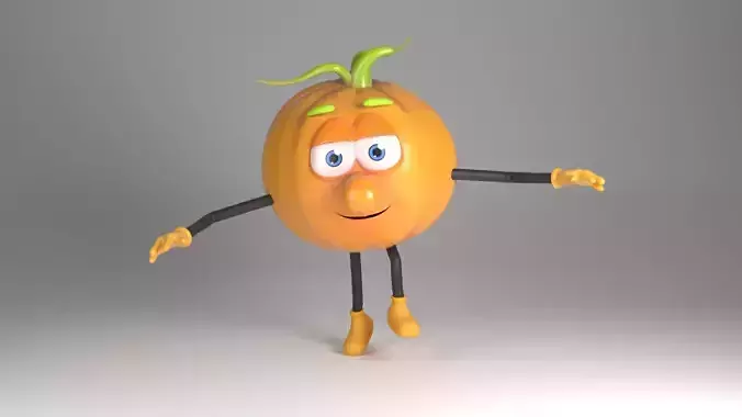 Pumpkin Man Low-poly 3D model