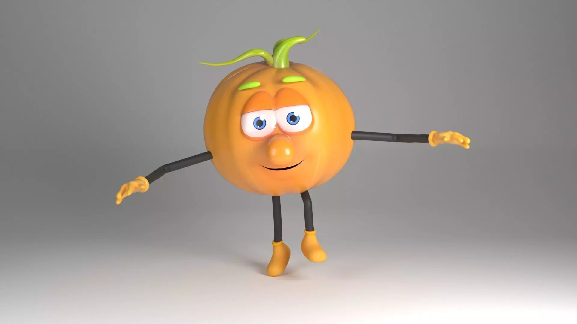 Pumpkin Man Low-poly 3D model_0