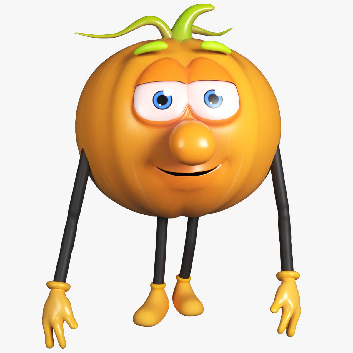 Pumpkin Man Low-poly 3D model_16