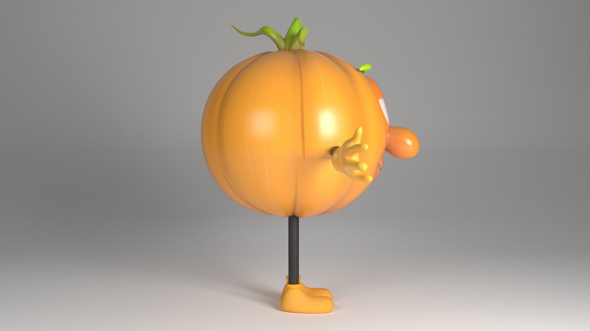 Pumpkin Man Low-poly 3D model_10