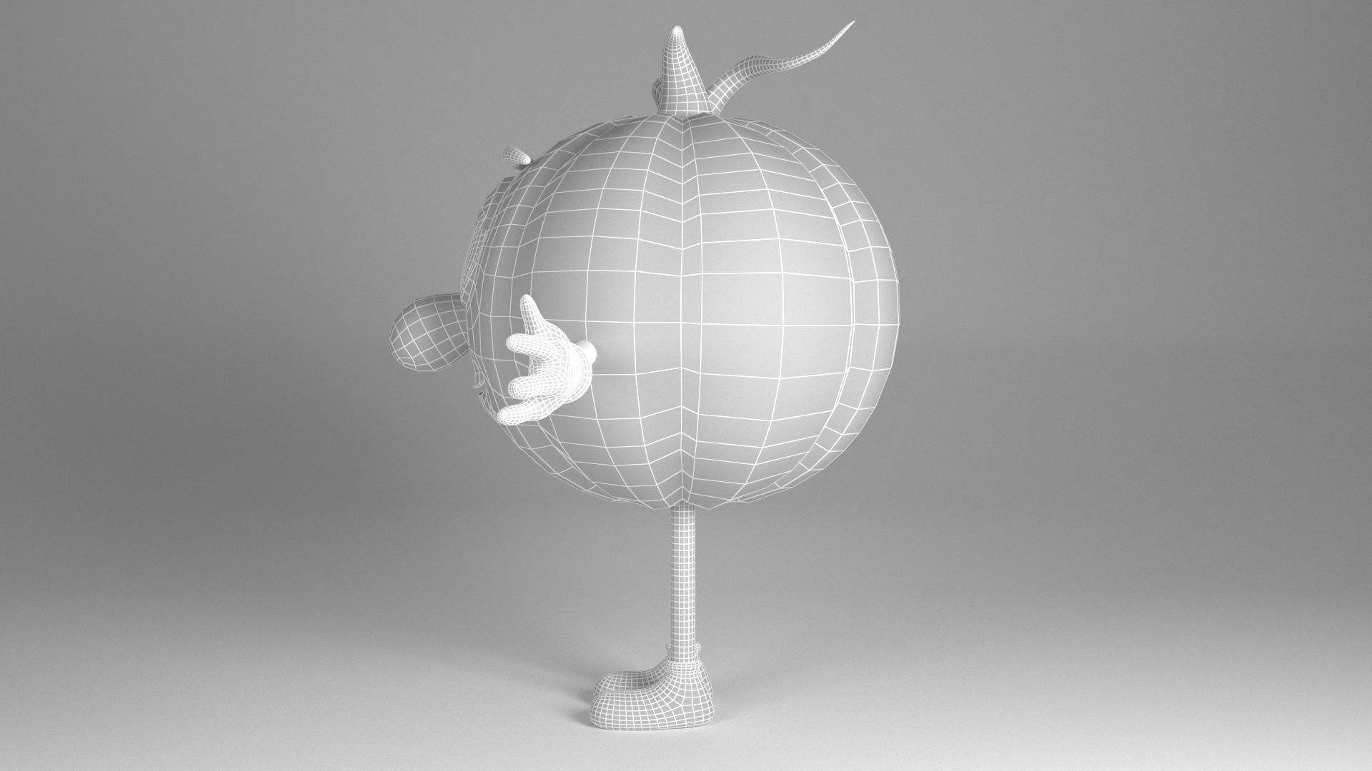 Pumpkin Man Low-poly 3D model_15