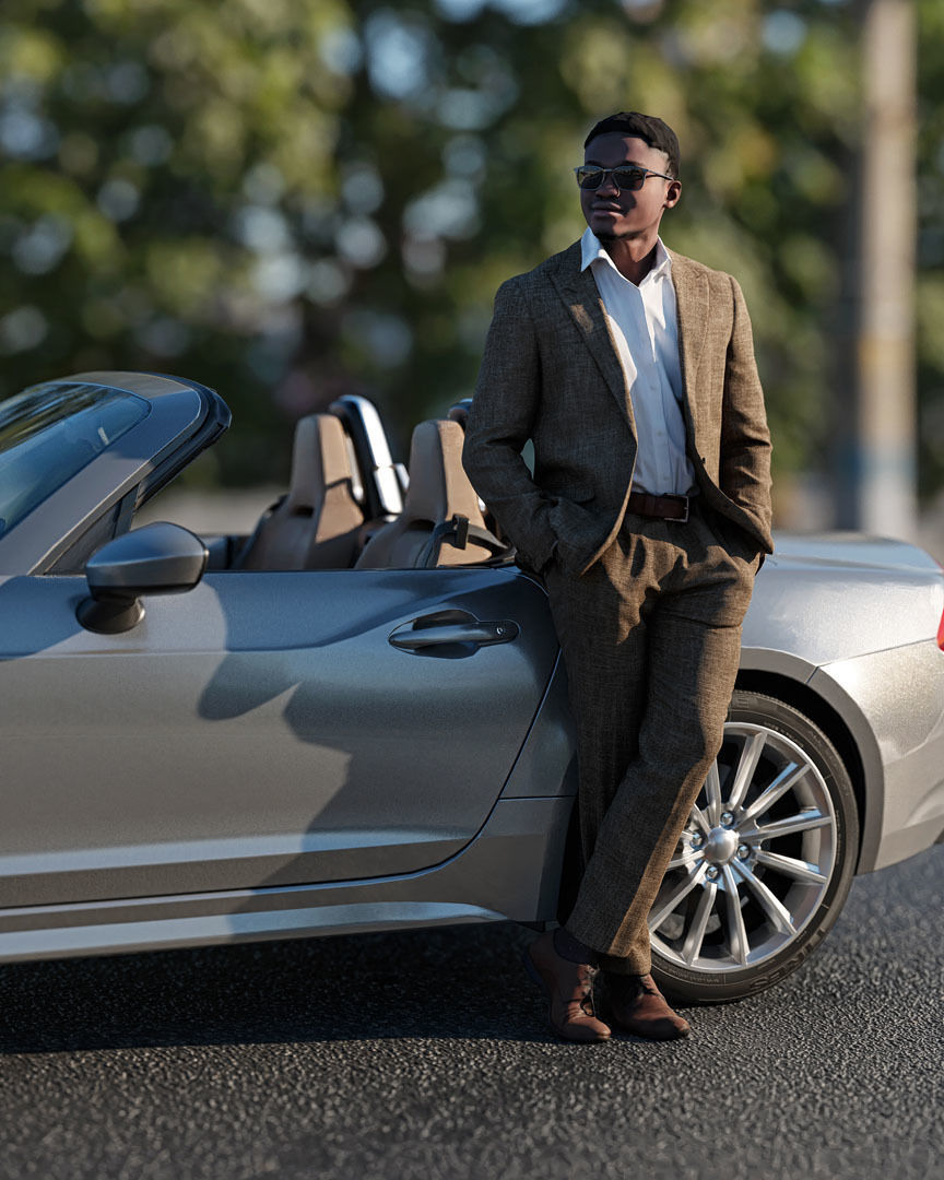 Humano Man opening car 2011-7 3D model_1