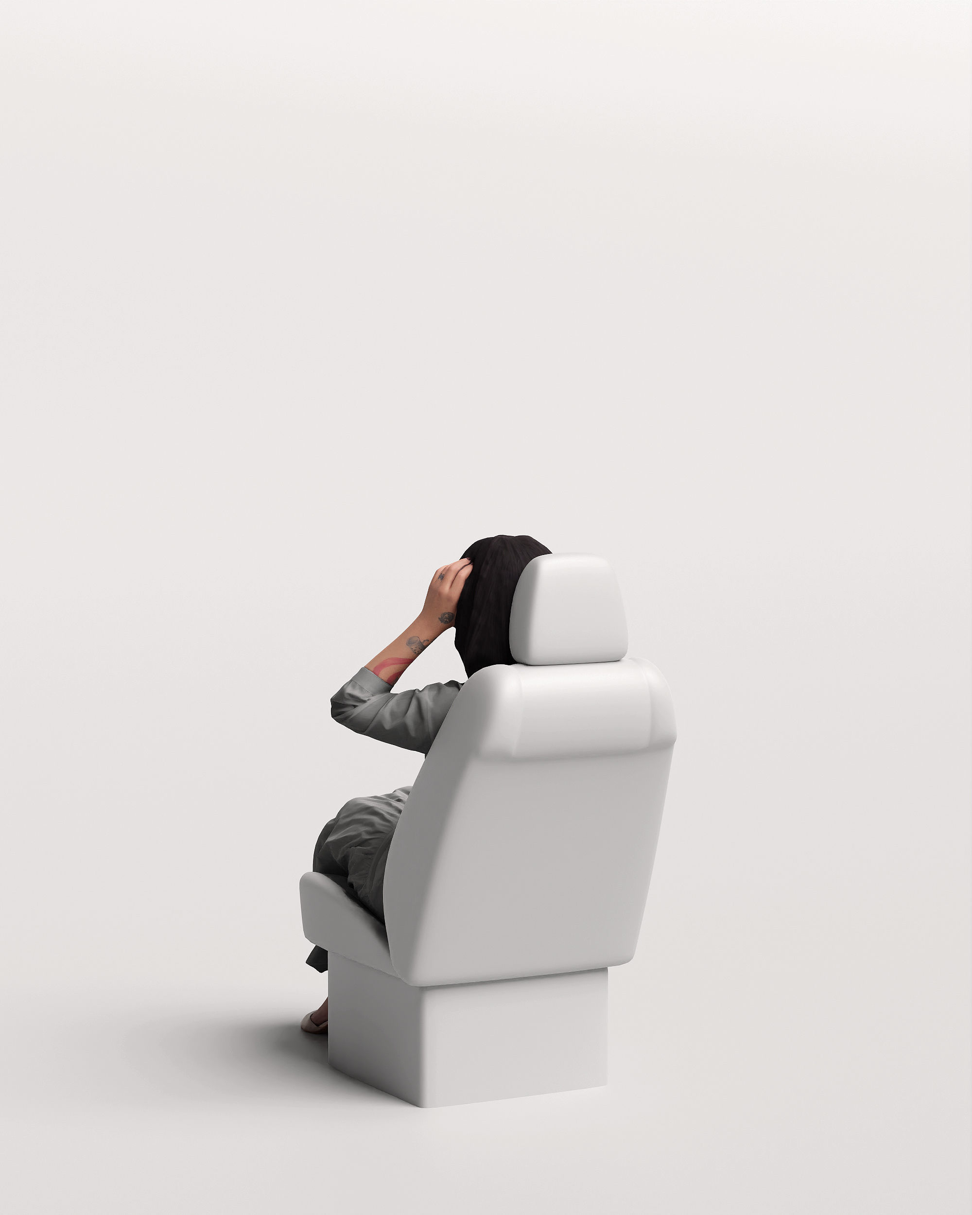 Humano Car Passenger Woman 2011-4 3D model_6