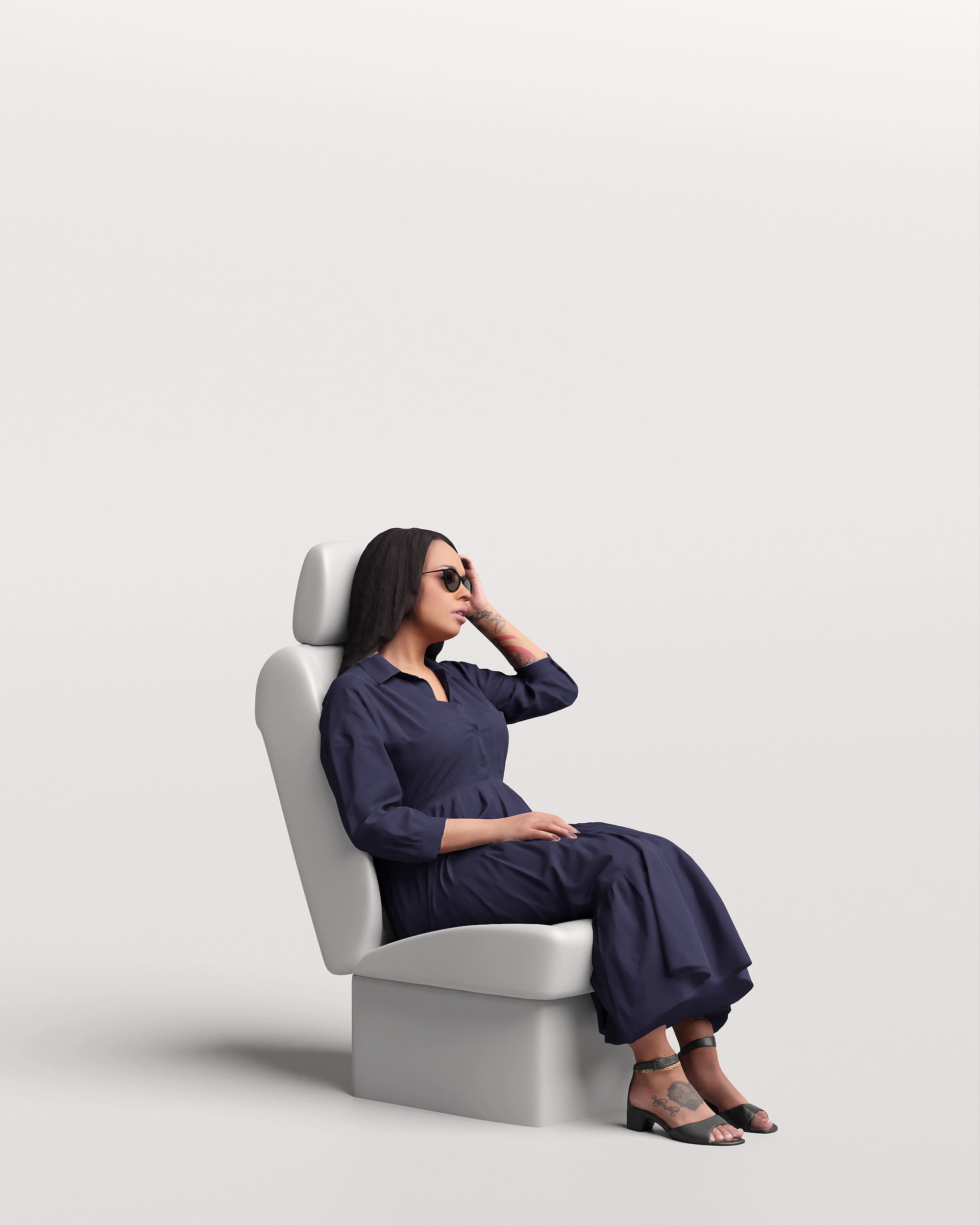 Humano Car Passenger Woman 2011-4 3D model_20