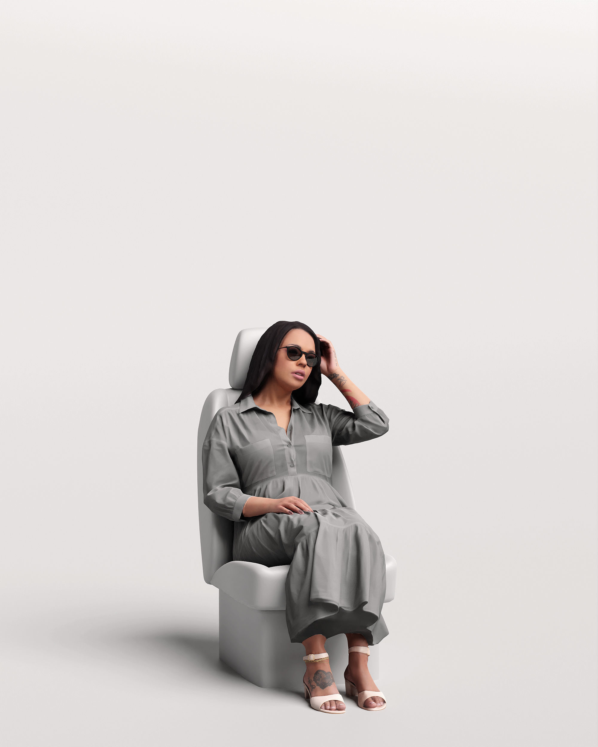 Humano Car Passenger Woman 2011-4 3D model_3