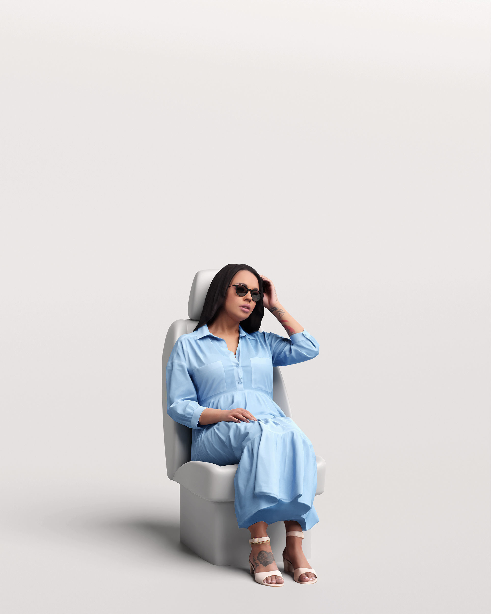 Humano Car Passenger Woman 2011-4 3D model_11