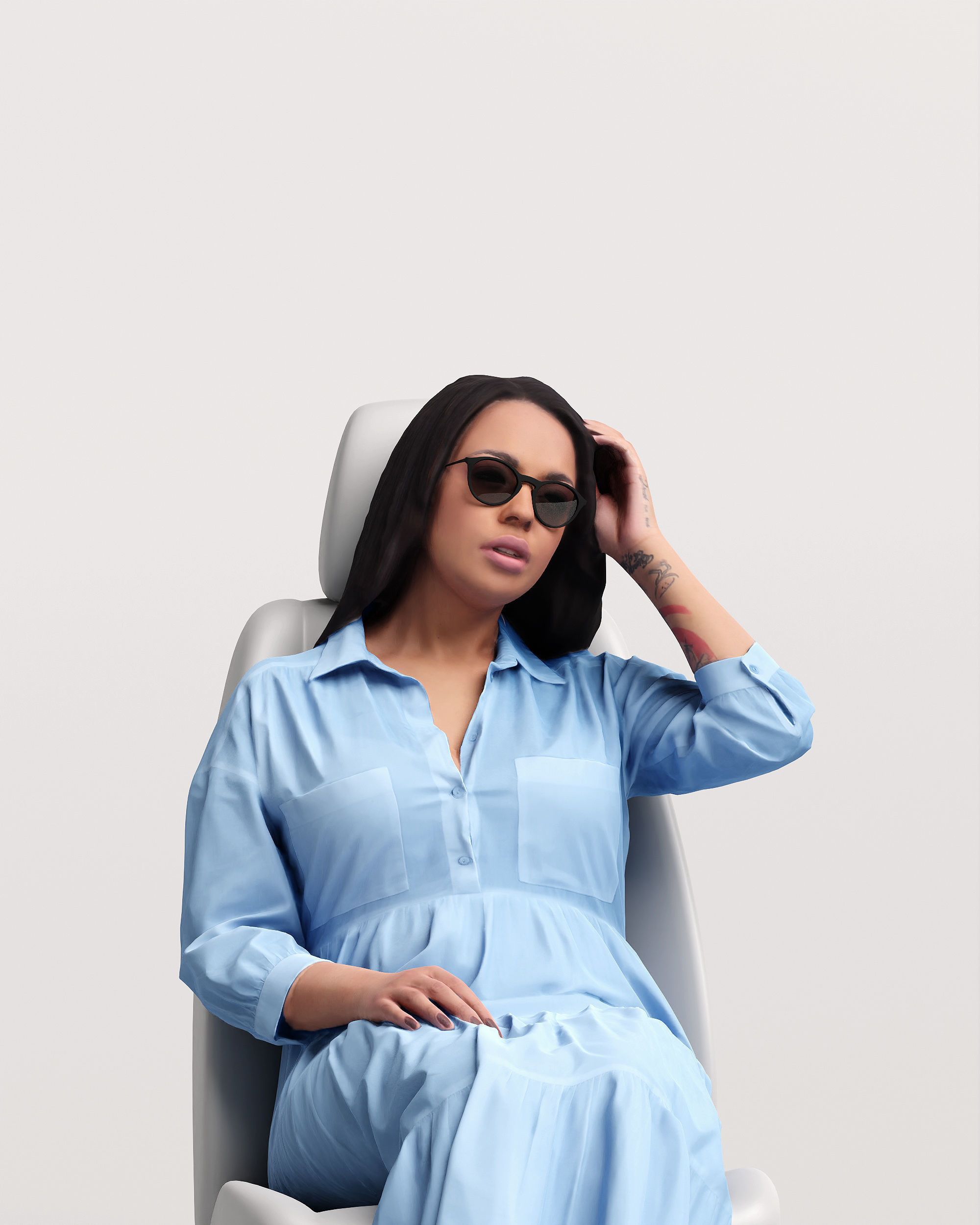 Humano Car Passenger Woman 2011-4 3D model_13