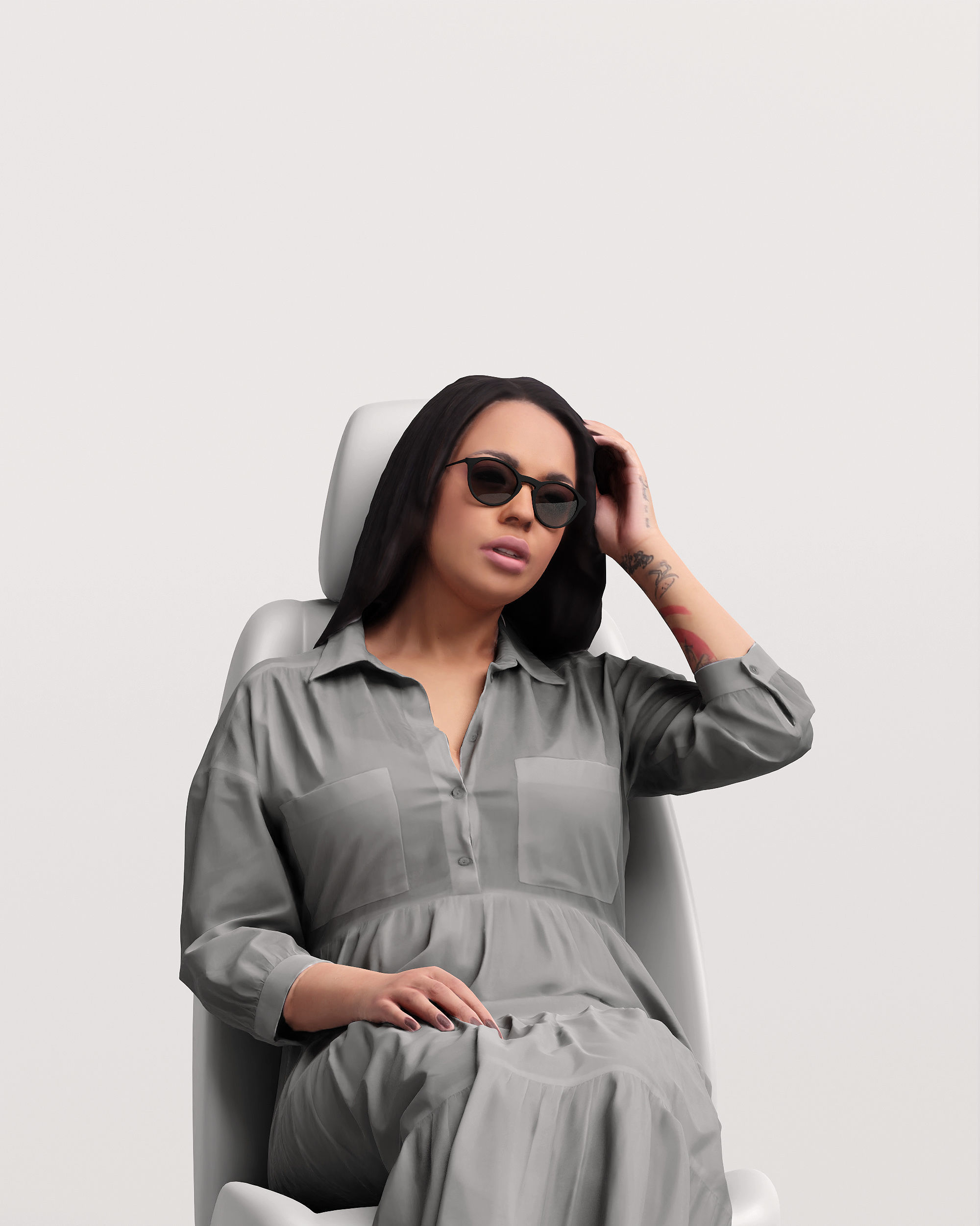 Humano Car Passenger Woman 2011-4 3D model_8